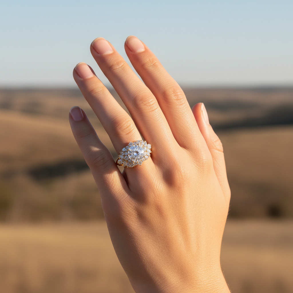 4.26ct. Tw. Round Cut Vvs Moissanite Cluster Engagement Ring Iced Out - Image 4