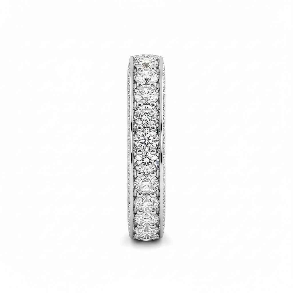 2.46ct. Tw. Round Cut Vvs Moissanite Three Sided Wedding Band Iced Out - Image 7