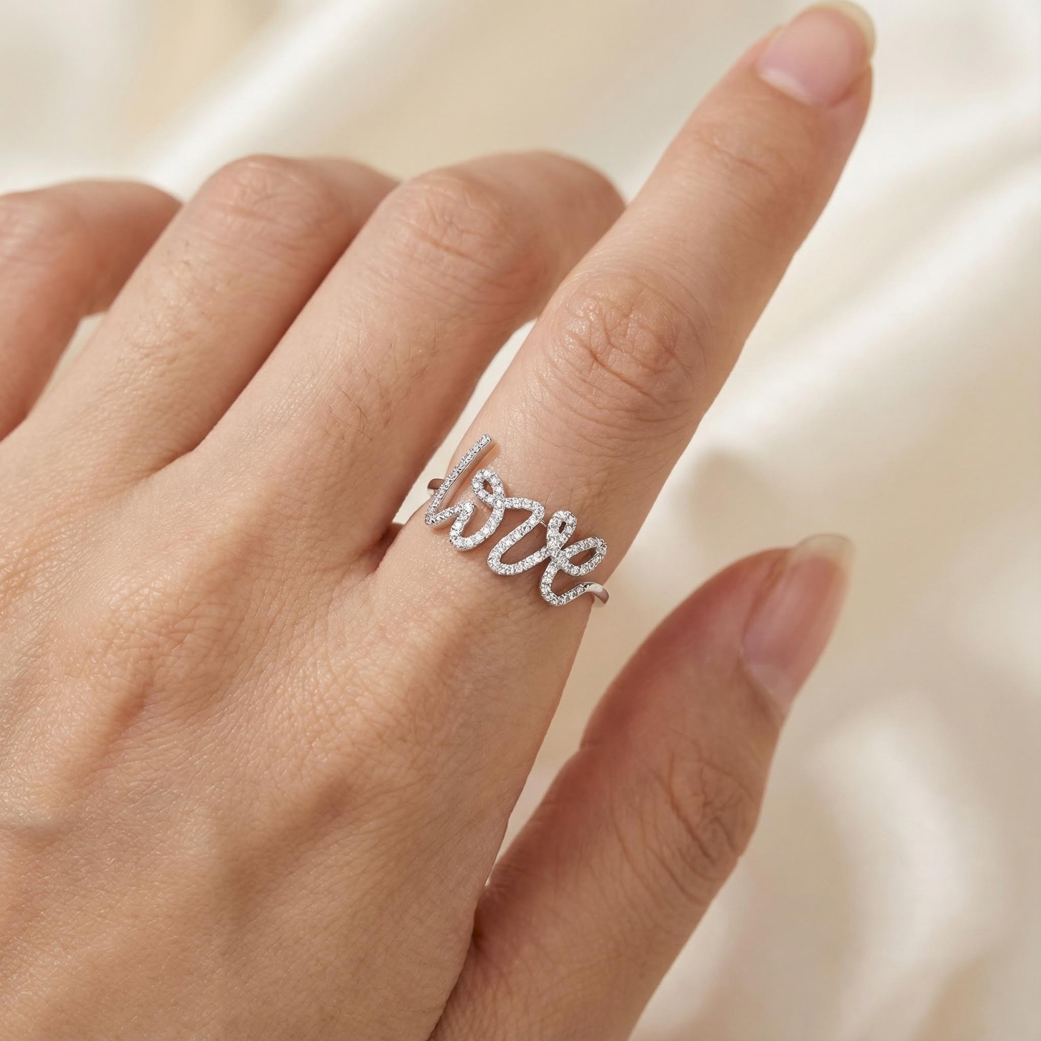0.37ct. Tw. Love Pave Diamond Vvs Moissanite Ring With Iced Out Shine - Image 4