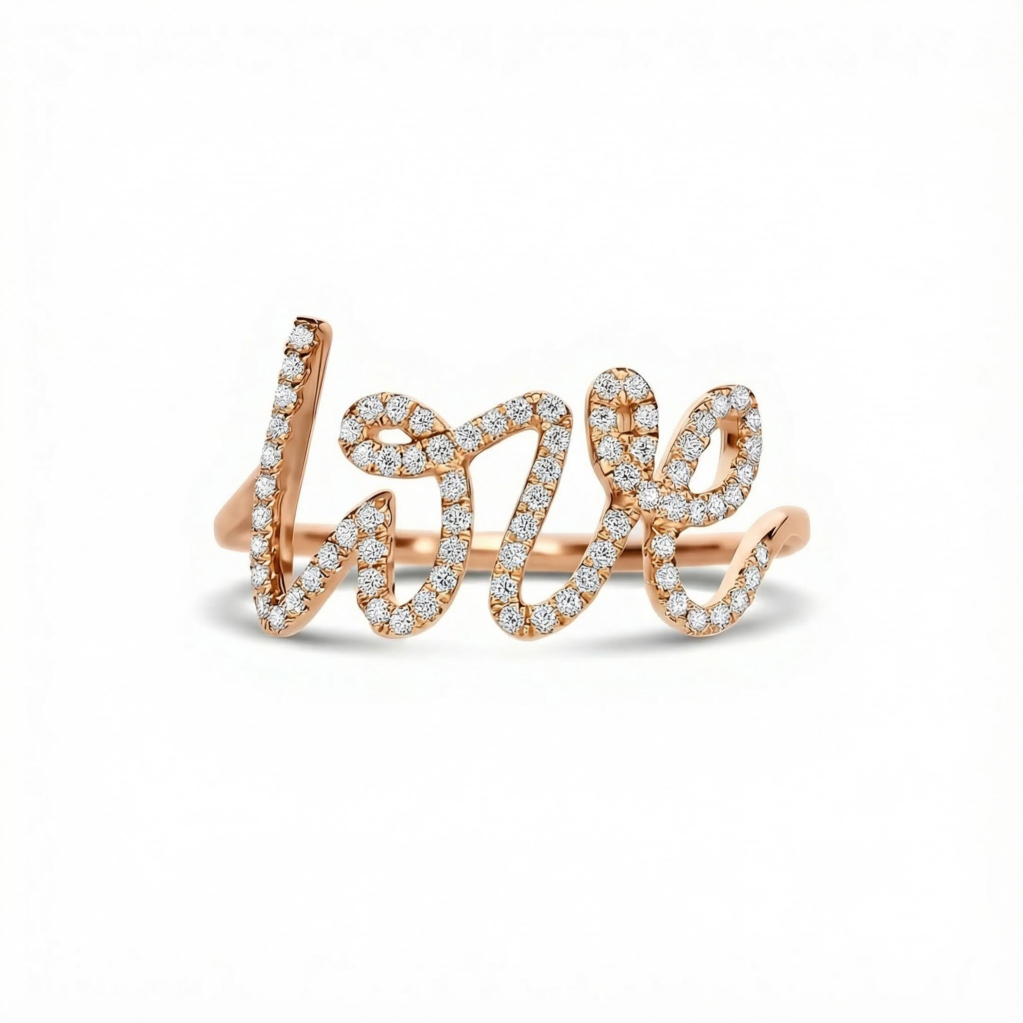 0.37ct. Tw. Love Pave Diamond Vvs Moissanite Ring With Iced Out Shine - Image 7