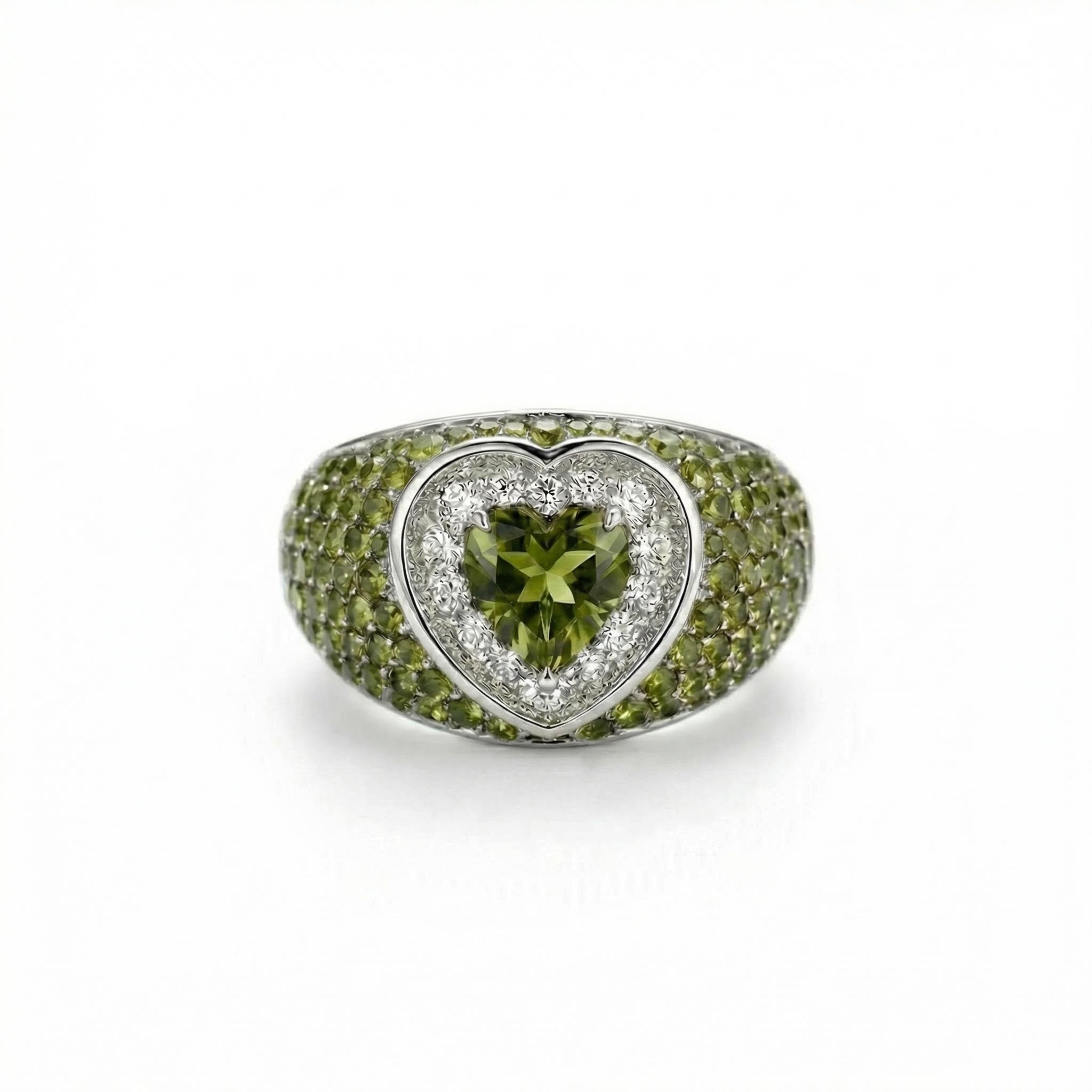 Bold 2.73ct. Tw. S925 Silver Heart Cut Pink Diamond Pave Engagement Ring - Image 9