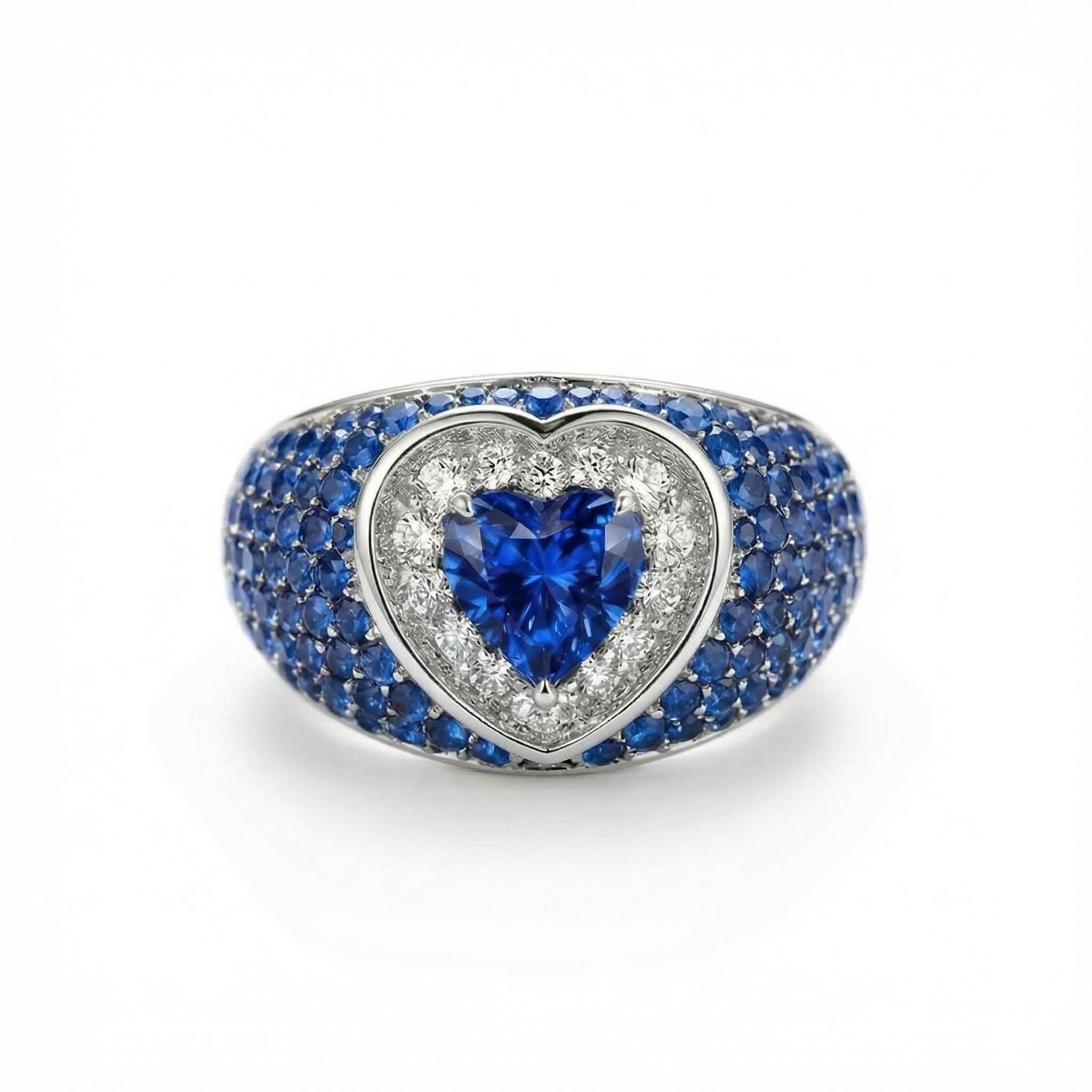 Bold 2.73ct. Tw. S925 Silver Heart Cut Pink Diamond Pave Engagement Ring - Image 12