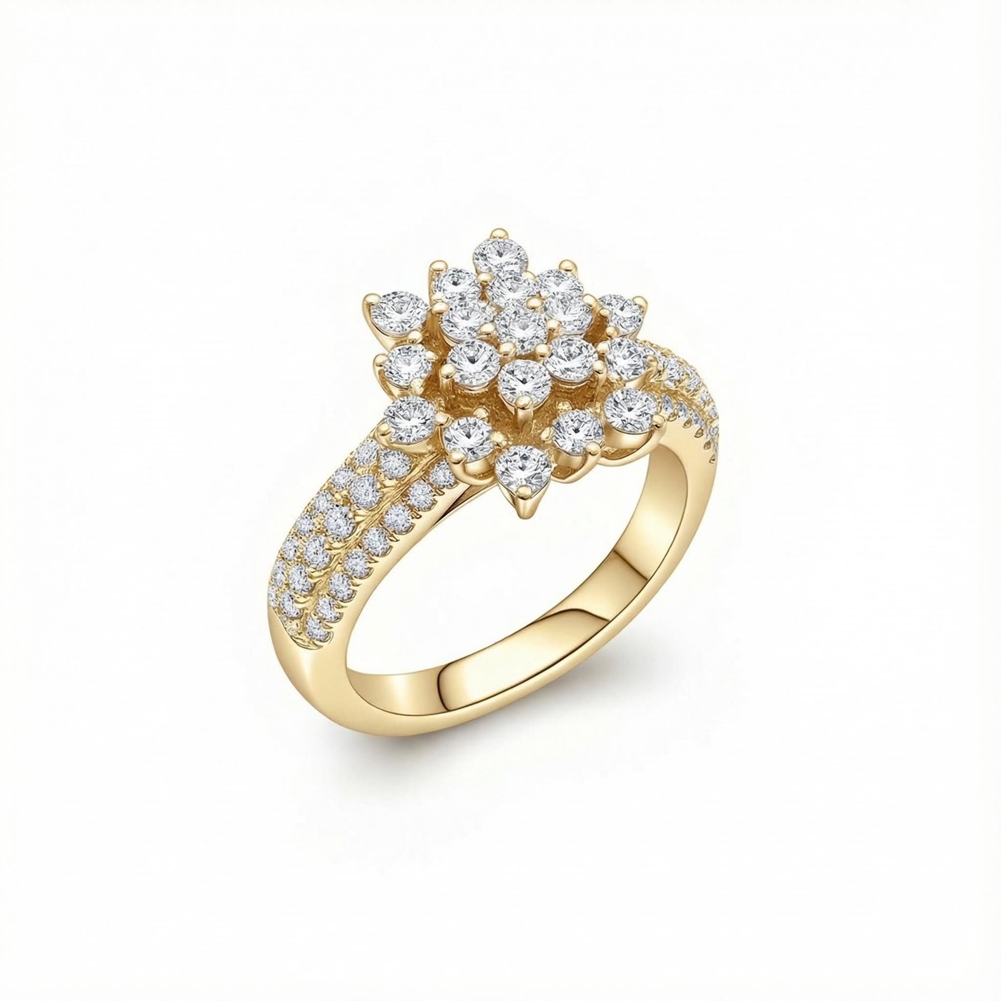 1.26ct. Tw. Round Cut Vvs Moissanite Cluster Engagement Ring Iced Out - Image 6