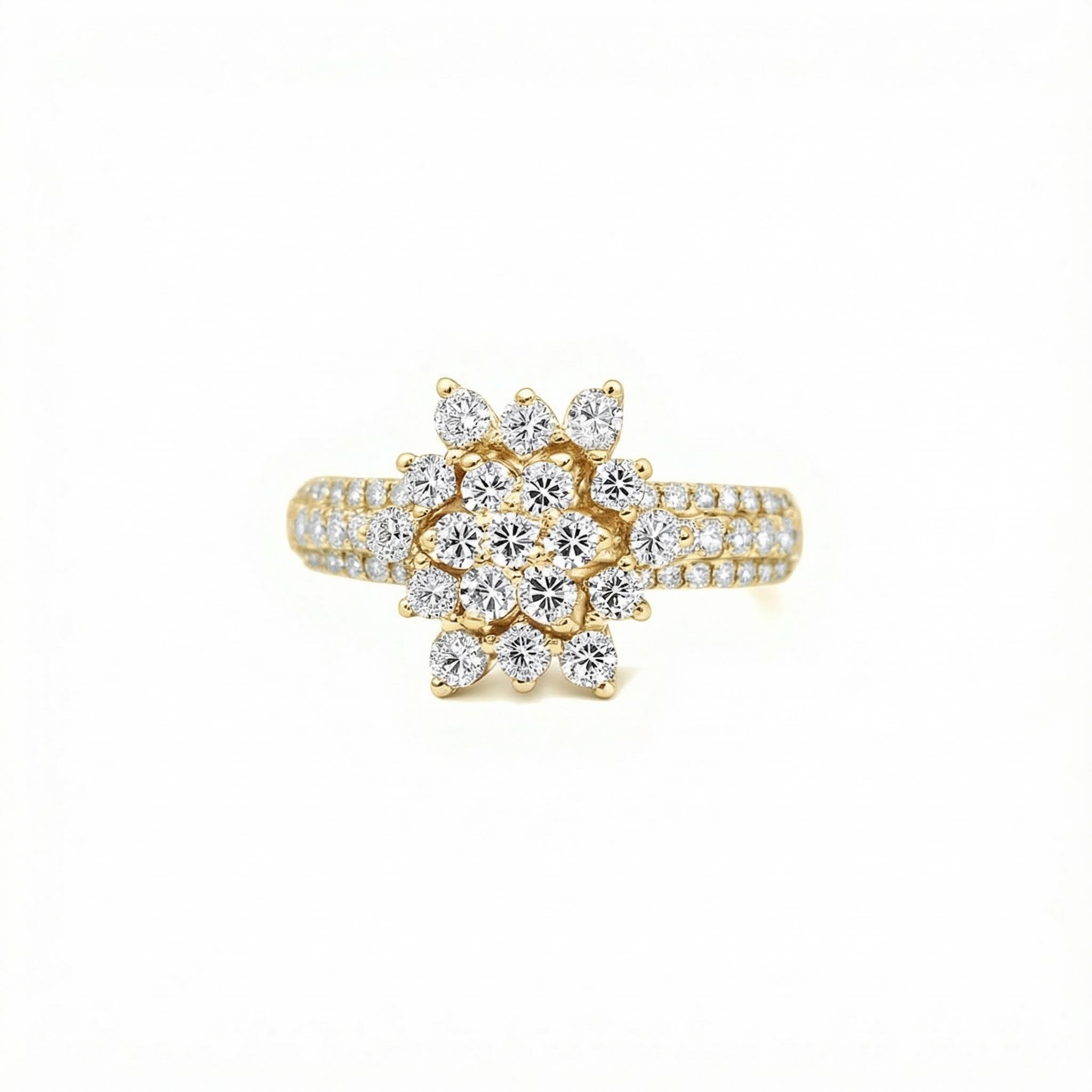 1.26ct. Tw. Round Cut Vvs Moissanite Cluster Engagement Ring Iced Out - Image 7