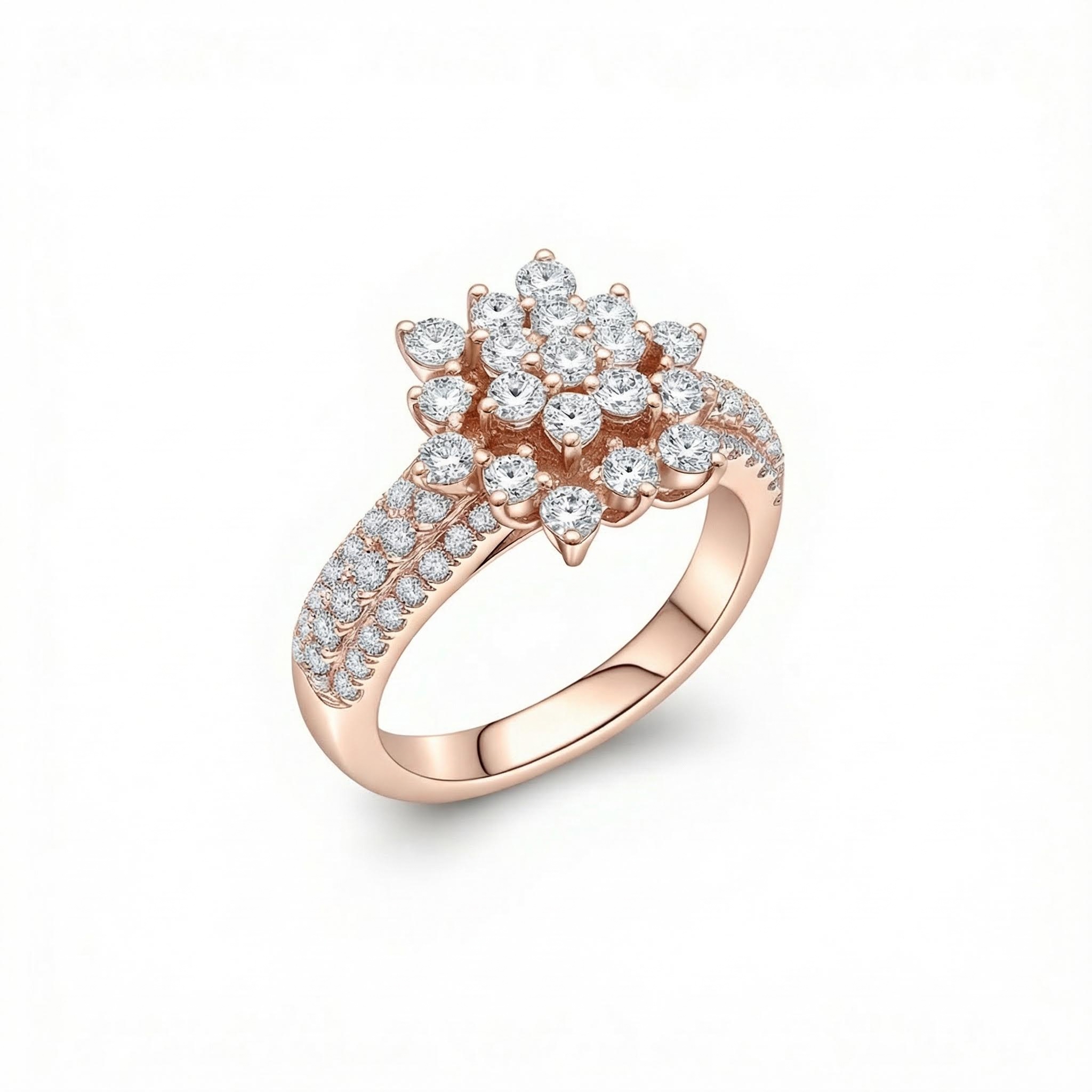 1.26ct. Tw. Round Cut Vvs Moissanite Cluster Engagement Ring Iced Out - Image 8