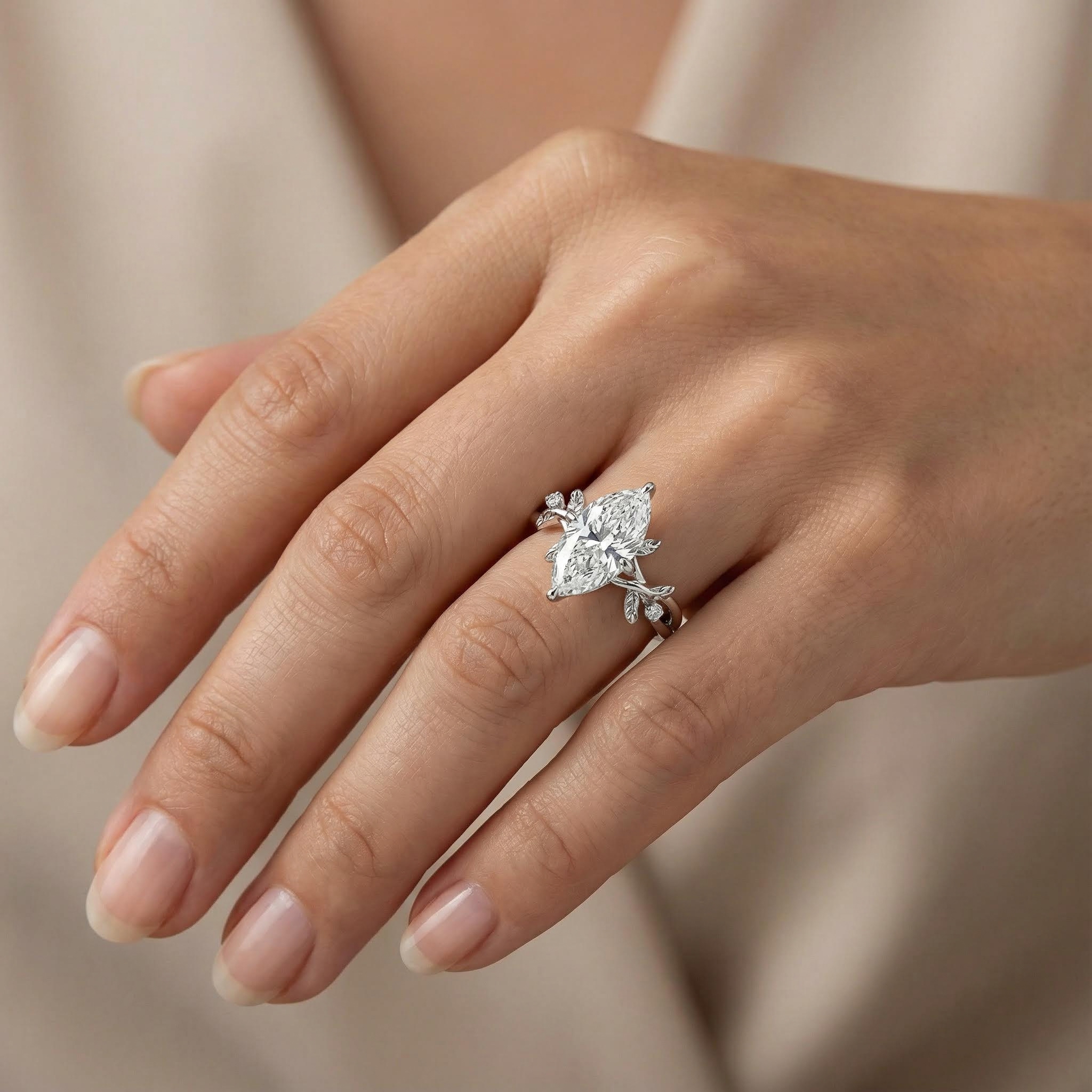 3.04ct. Tw. Marquise Cut Vvs Moissanite Side Stone Engagement Ring Iced Out - Image 6