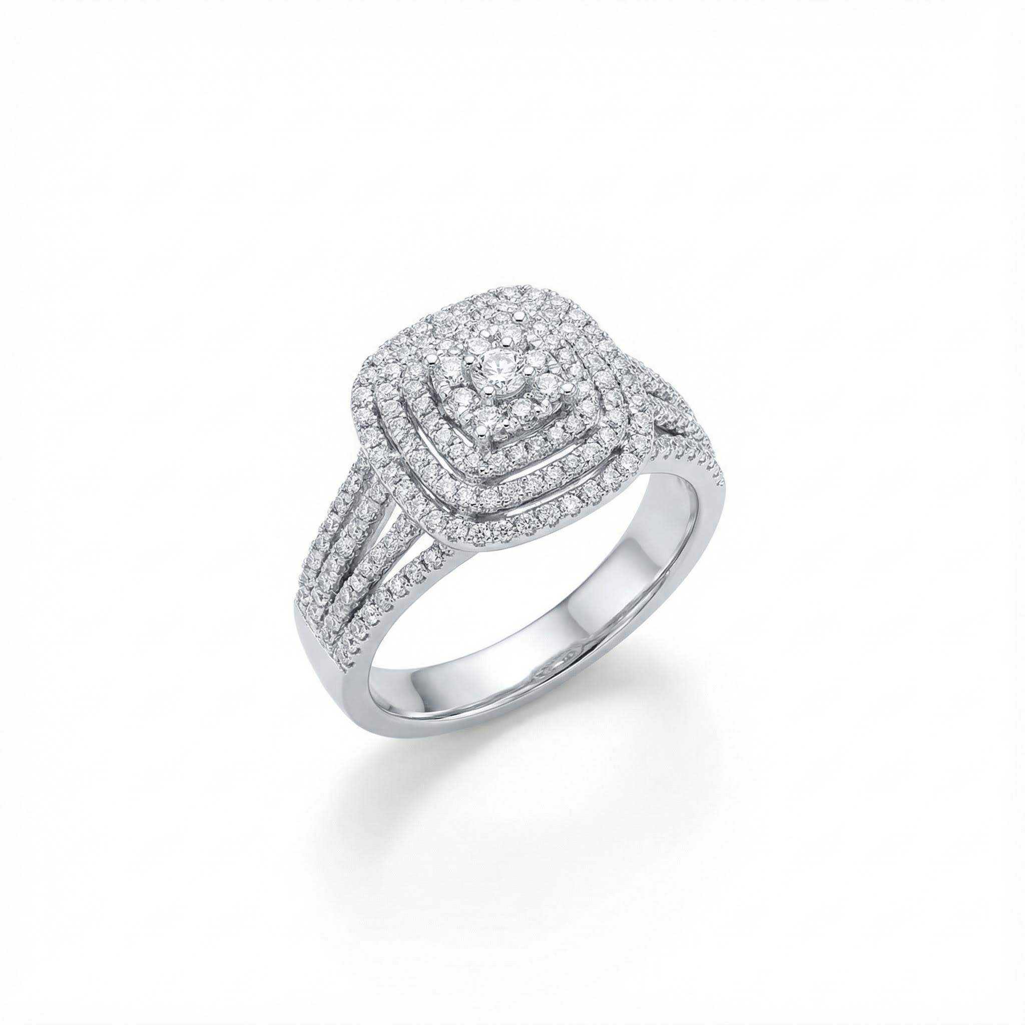 Bold 0.89ct. Tw. Square Shape Round Cut Vvs Moissanite Halo Engagement Ring - Image 4