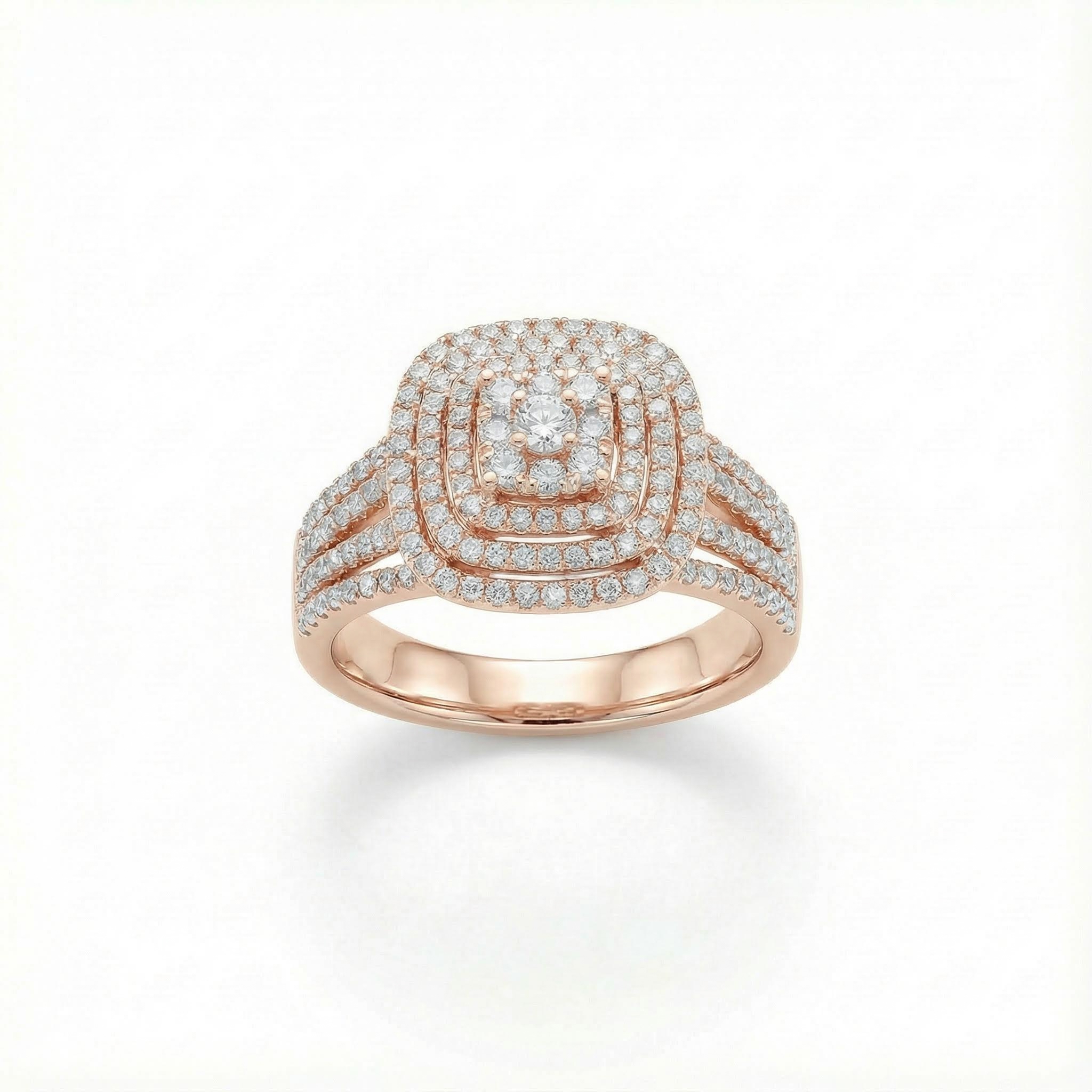 Bold 0.89ct. Tw. Square Shape Round Cut Vvs Moissanite Halo Engagement Ring - Image 5