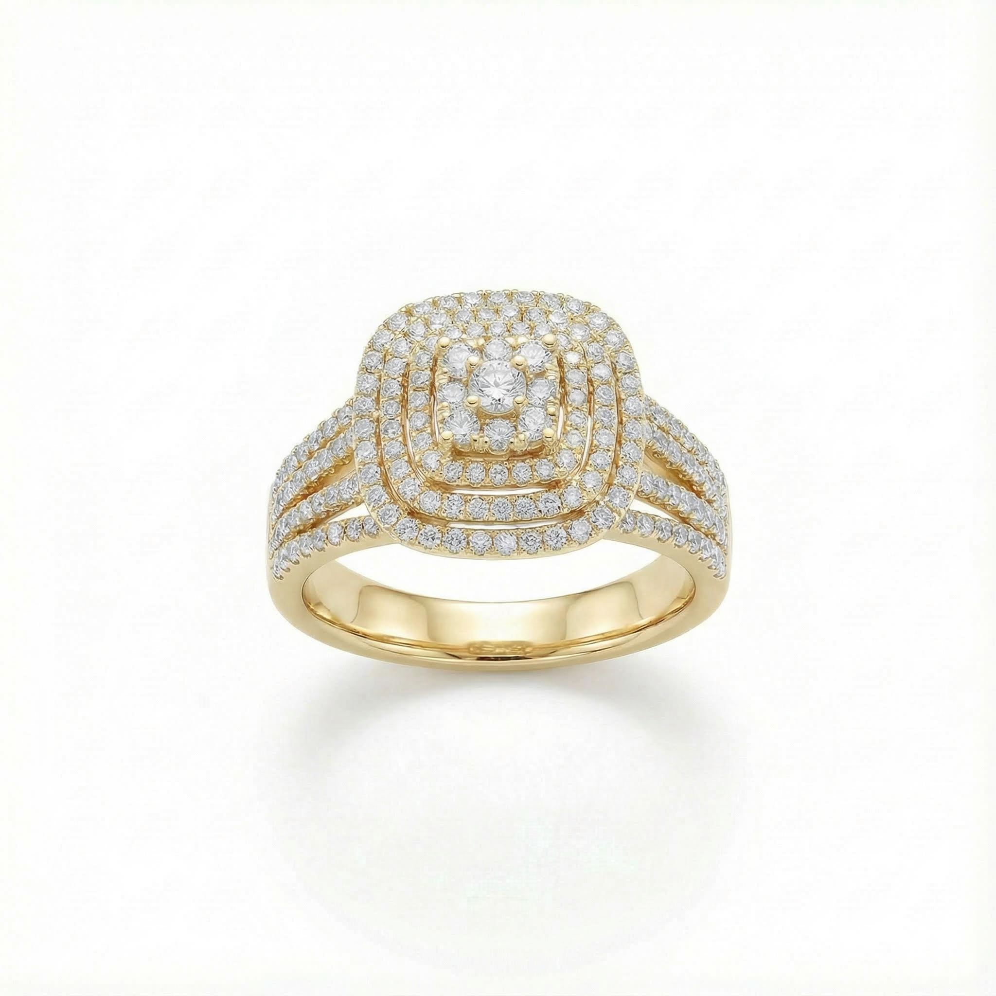 Bold 0.89ct. Tw. Square Shape Round Cut Vvs Moissanite Halo Engagement Ring - Image 6