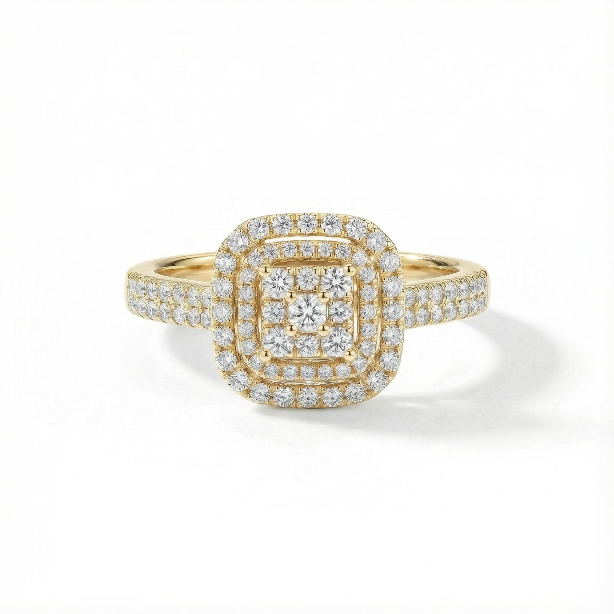 1.15ct. Tw. Cushion Shape Round Cut Vvs Moissanite Double Halo Engagement - Image 5