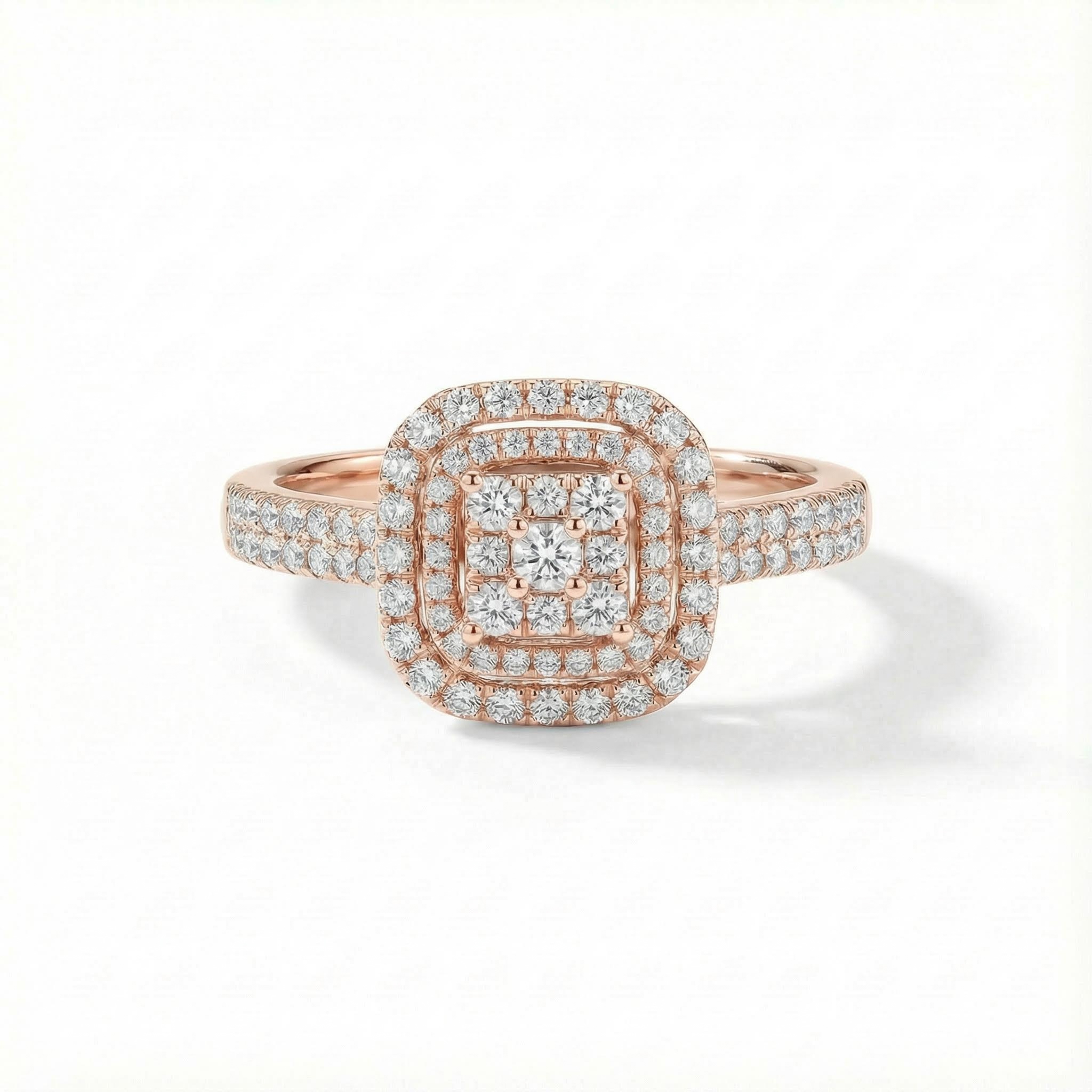 1.15ct. Tw. Cushion Shape Round Cut Vvs Moissanite Double Halo Engagement - Image 6