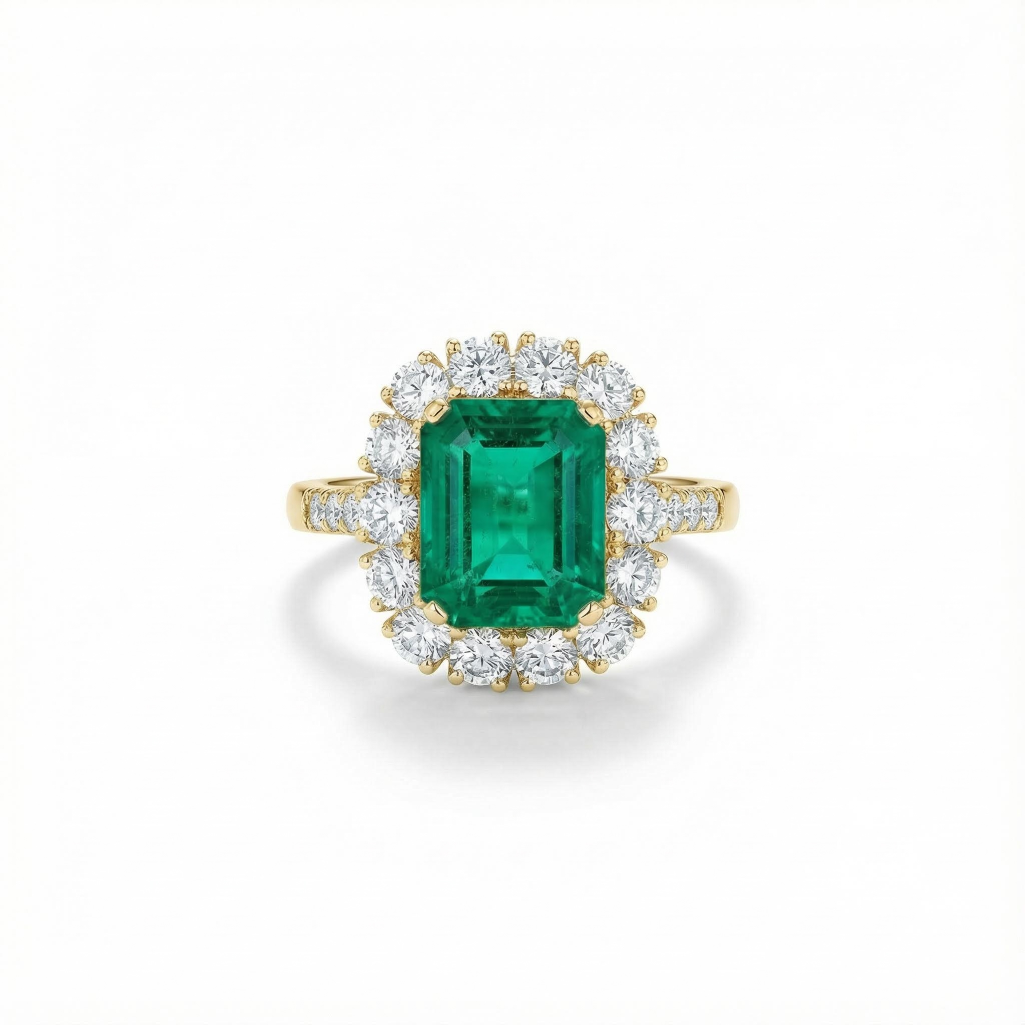 S925 Silver Emerald Diamond Halo Engagement Ring With Iced Out Shine - Image 7