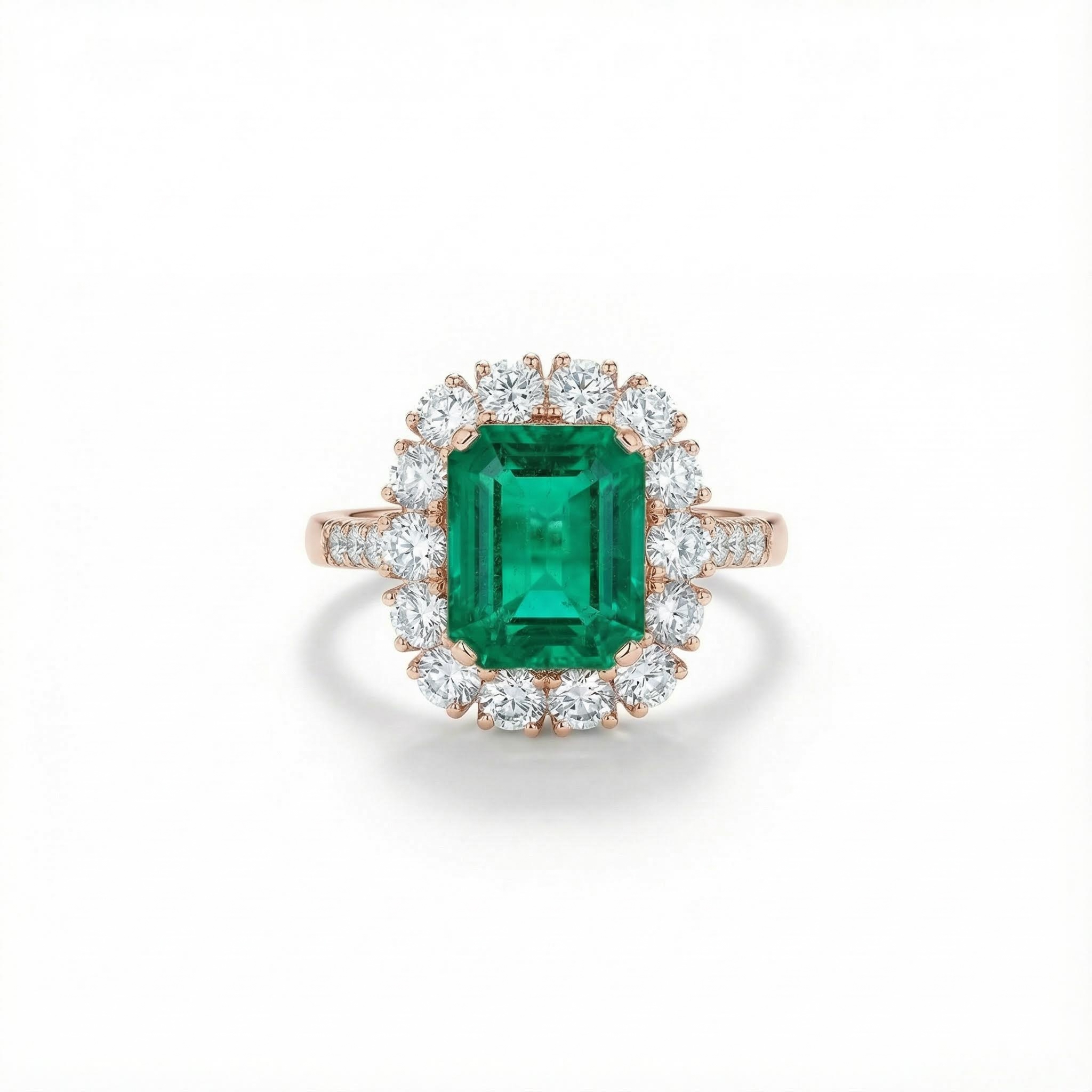 S925 Silver Emerald Diamond Halo Engagement Ring With Iced Out Shine - Image 8
