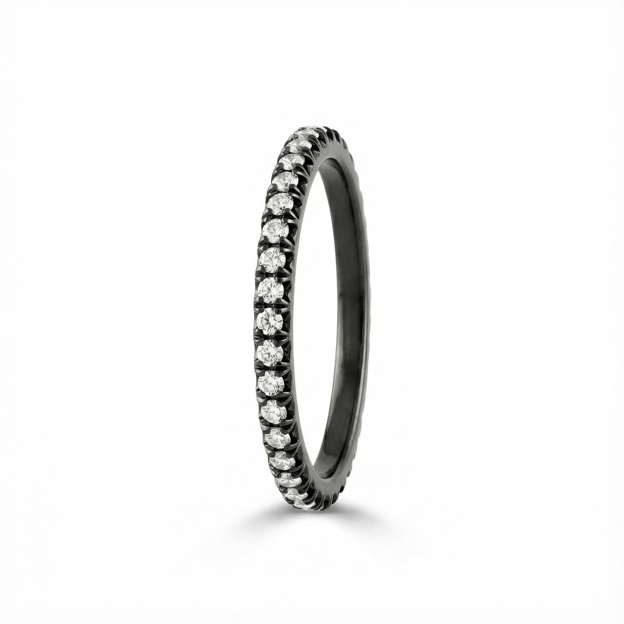 Round Cut Vvs Moissanite Pave Wedding Band With Street Luxury Shine - Image 3