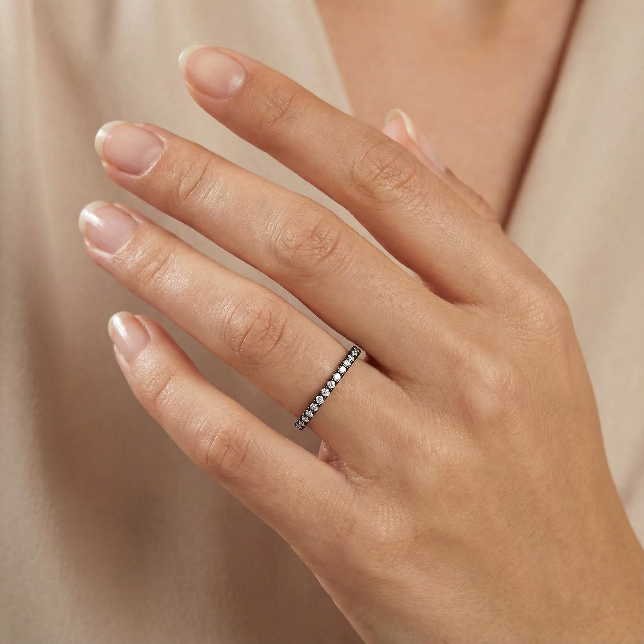 Round Cut Vvs Moissanite Pave Wedding Band With Street Luxury Shine - Image 4
