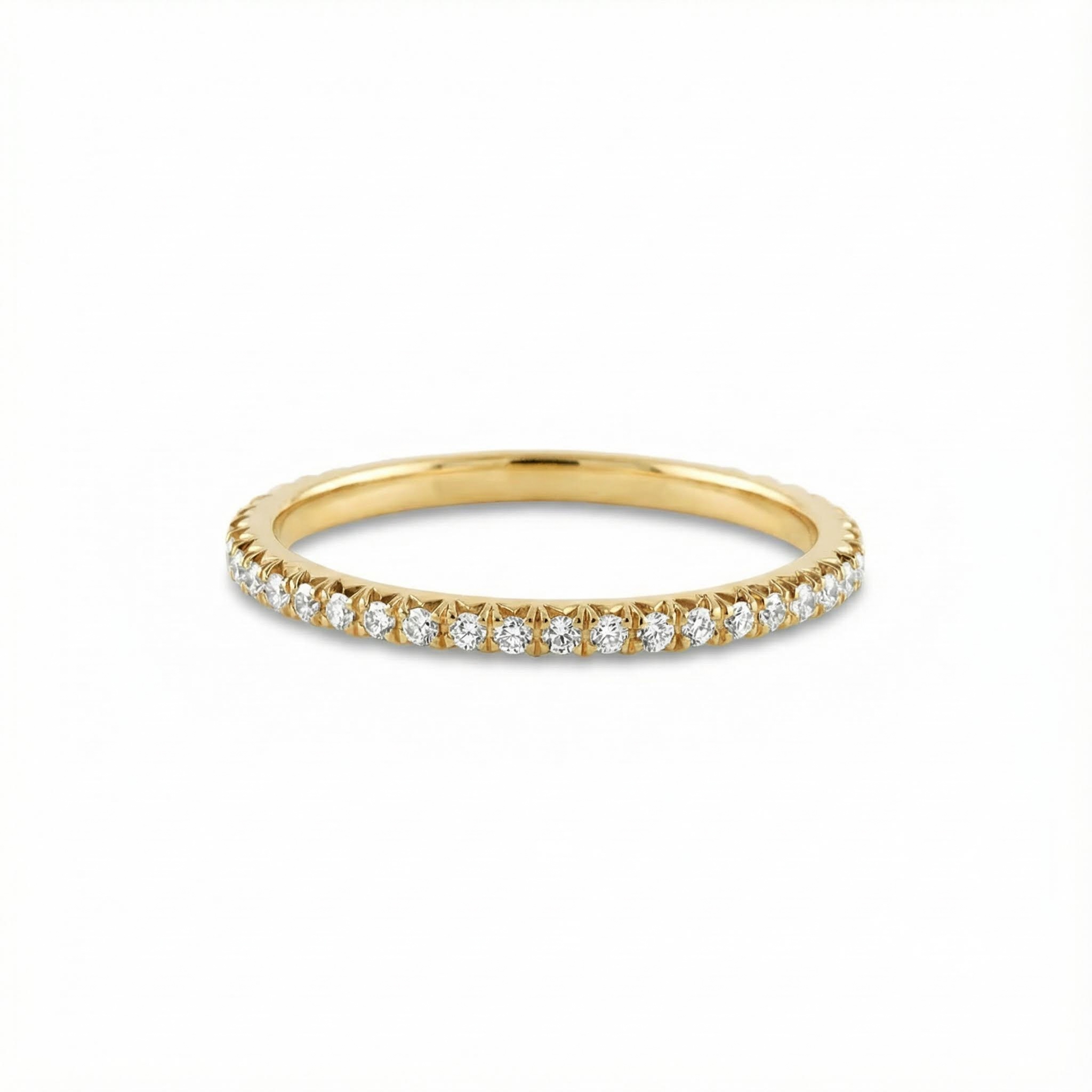 Round Cut Vvs Moissanite Pave Wedding Band With Street Luxury Shine - Image 5