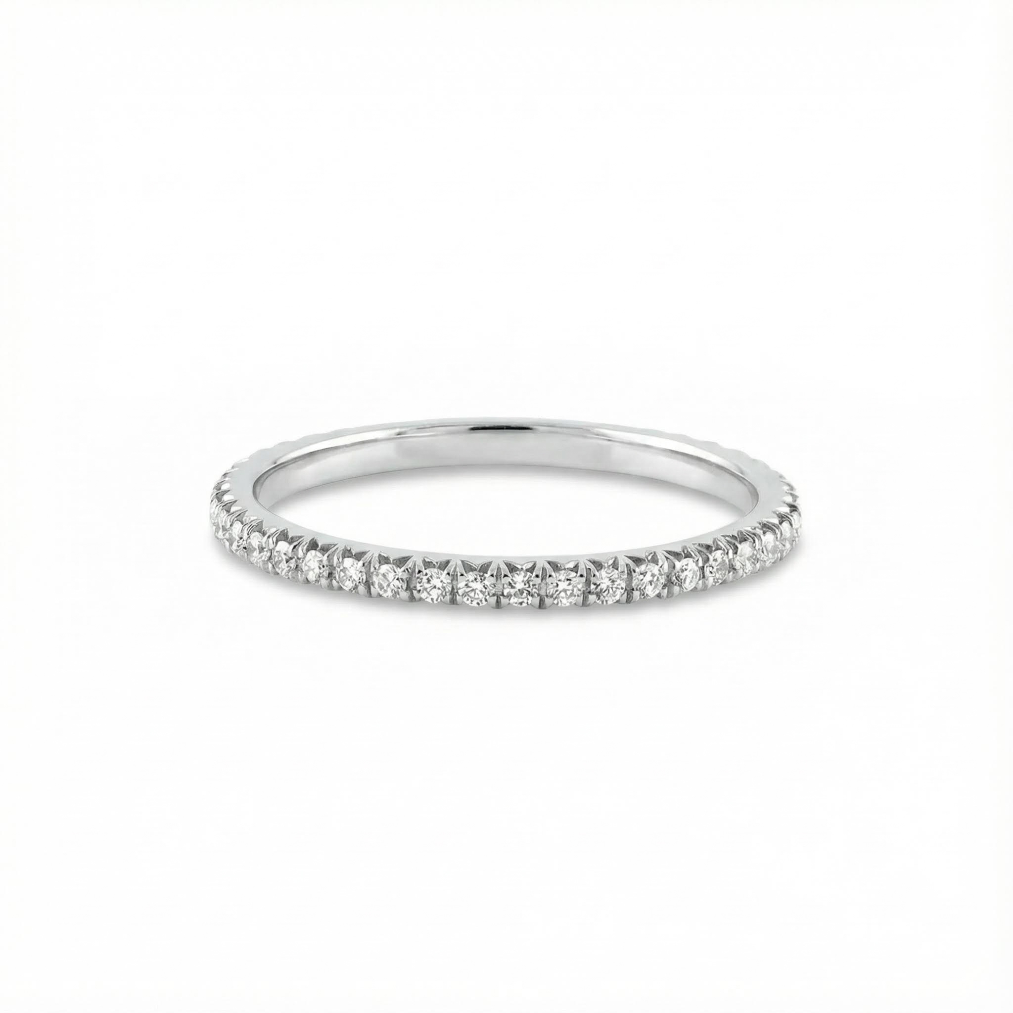 Round Cut Vvs Moissanite Pave Wedding Band With Street Luxury Shine - Image 6