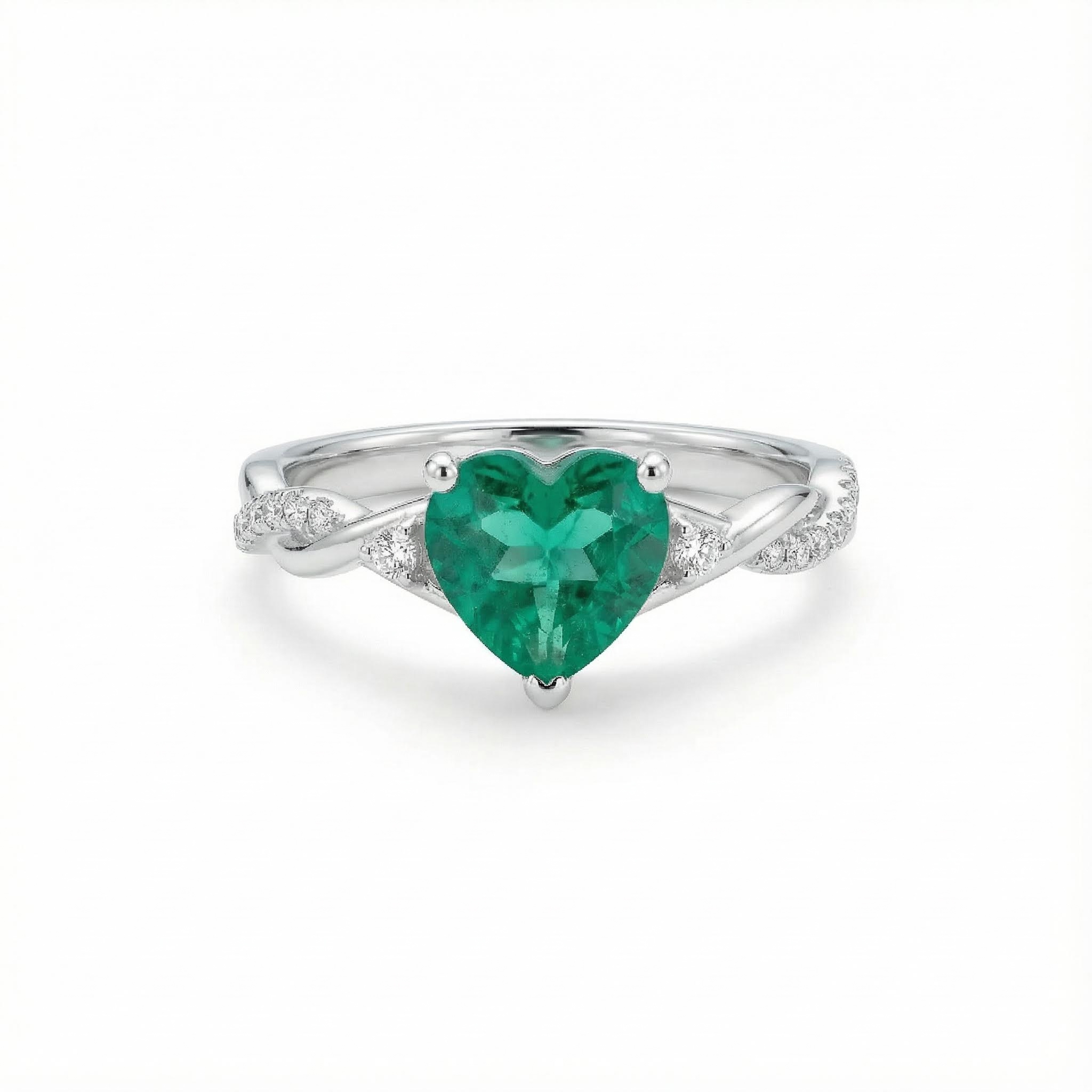 S925 Silver Heart Cut Vintage Engagement Rings With Street Luxury Shine