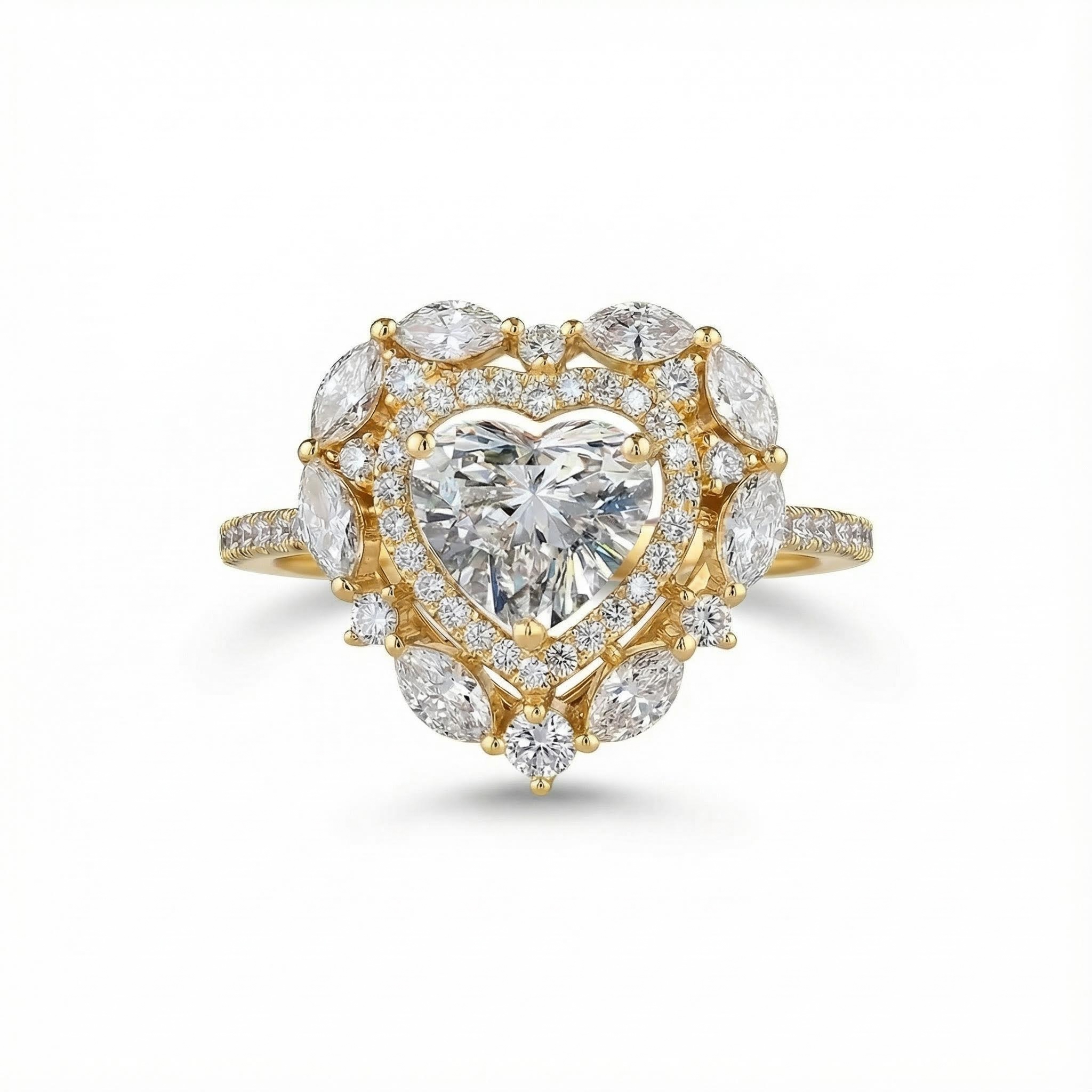 Heart Shaped Vvs Moissanite Halo Engagement Ring With Iced Out Shine - Image 6