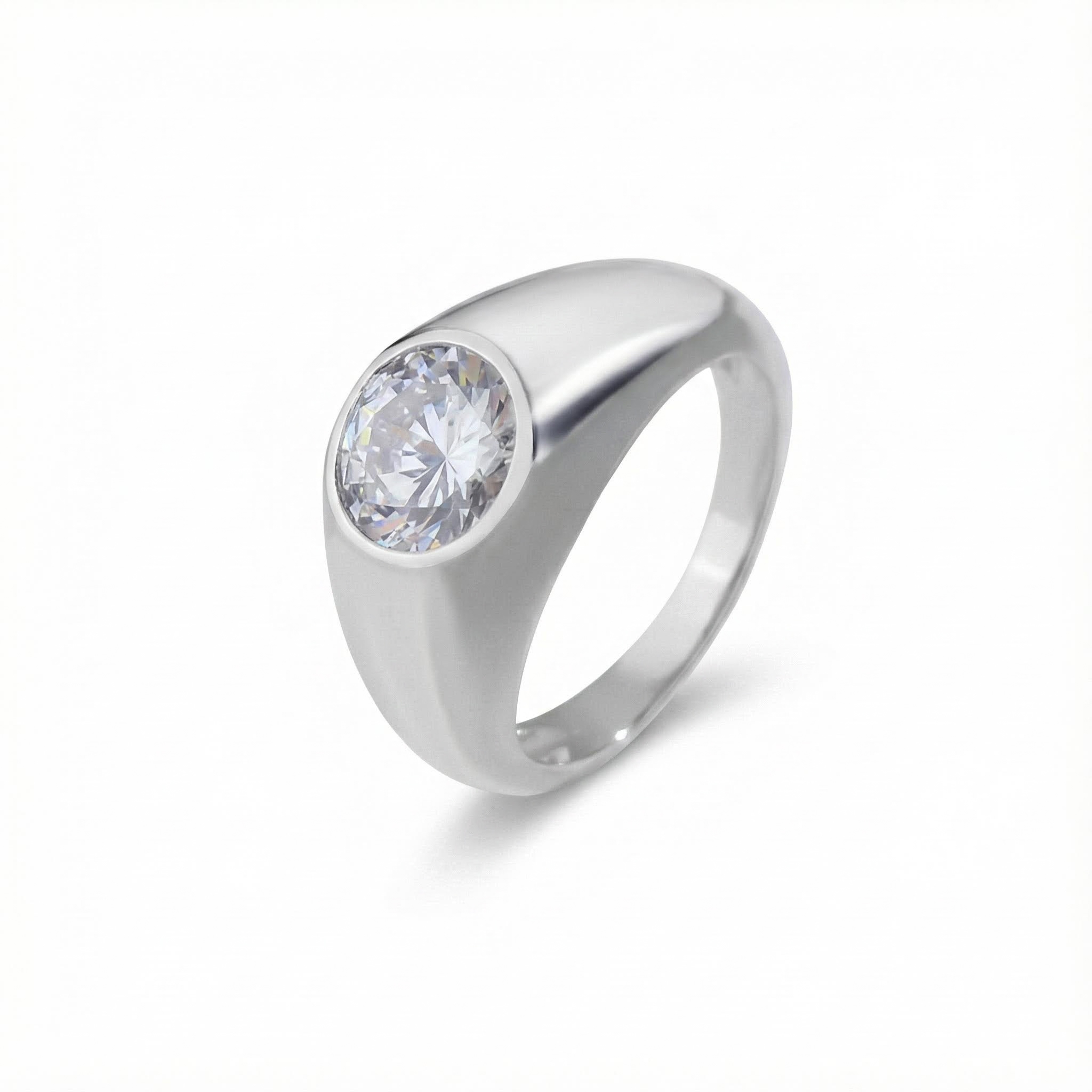 S925 Silver Round Diamond Bezel Set Ring Iced Out Shine With Street Luxury - Image 3