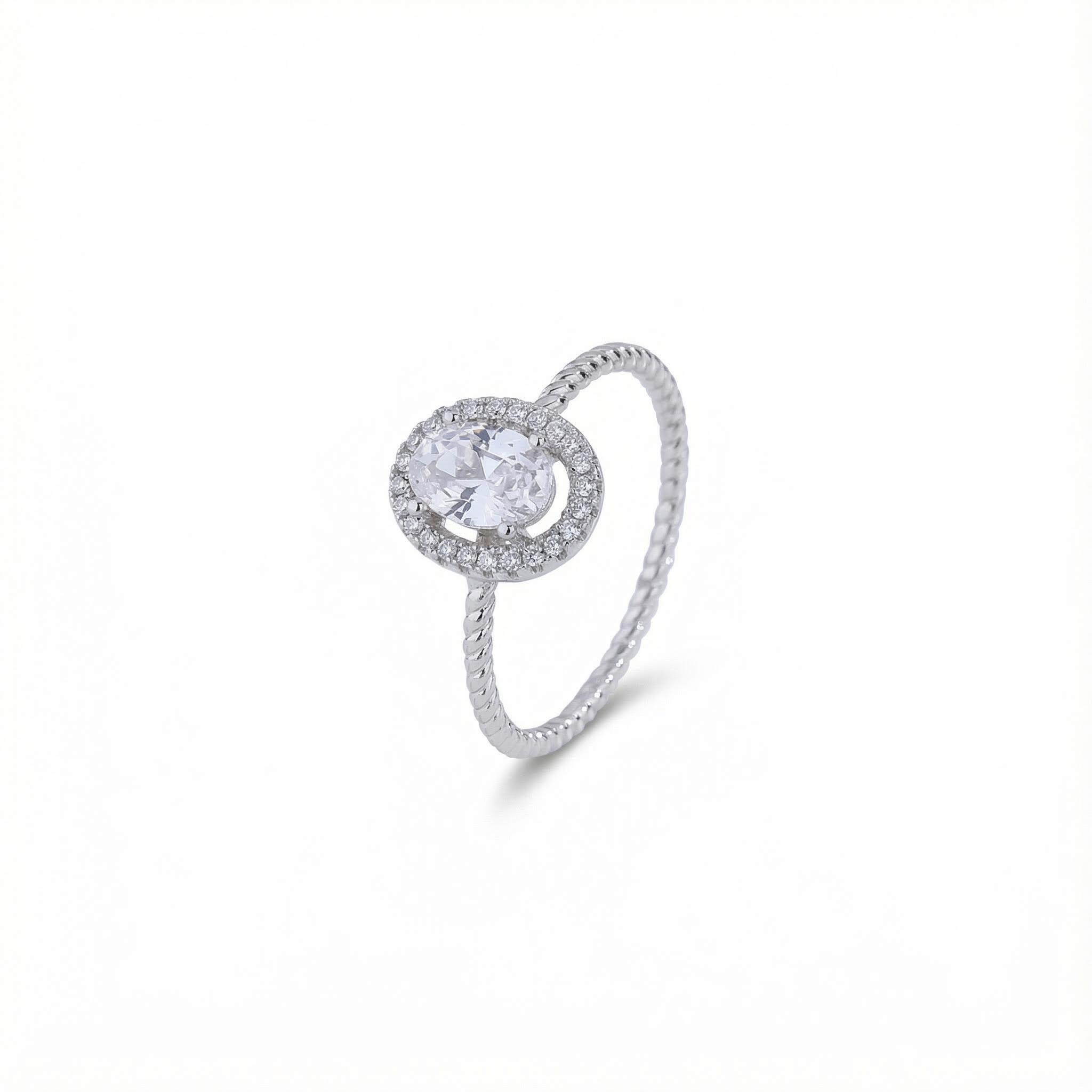 1ct Oval Cut Vvs Moissanite S925 Silver Halo Engagement Ring Iced Out - Image 4