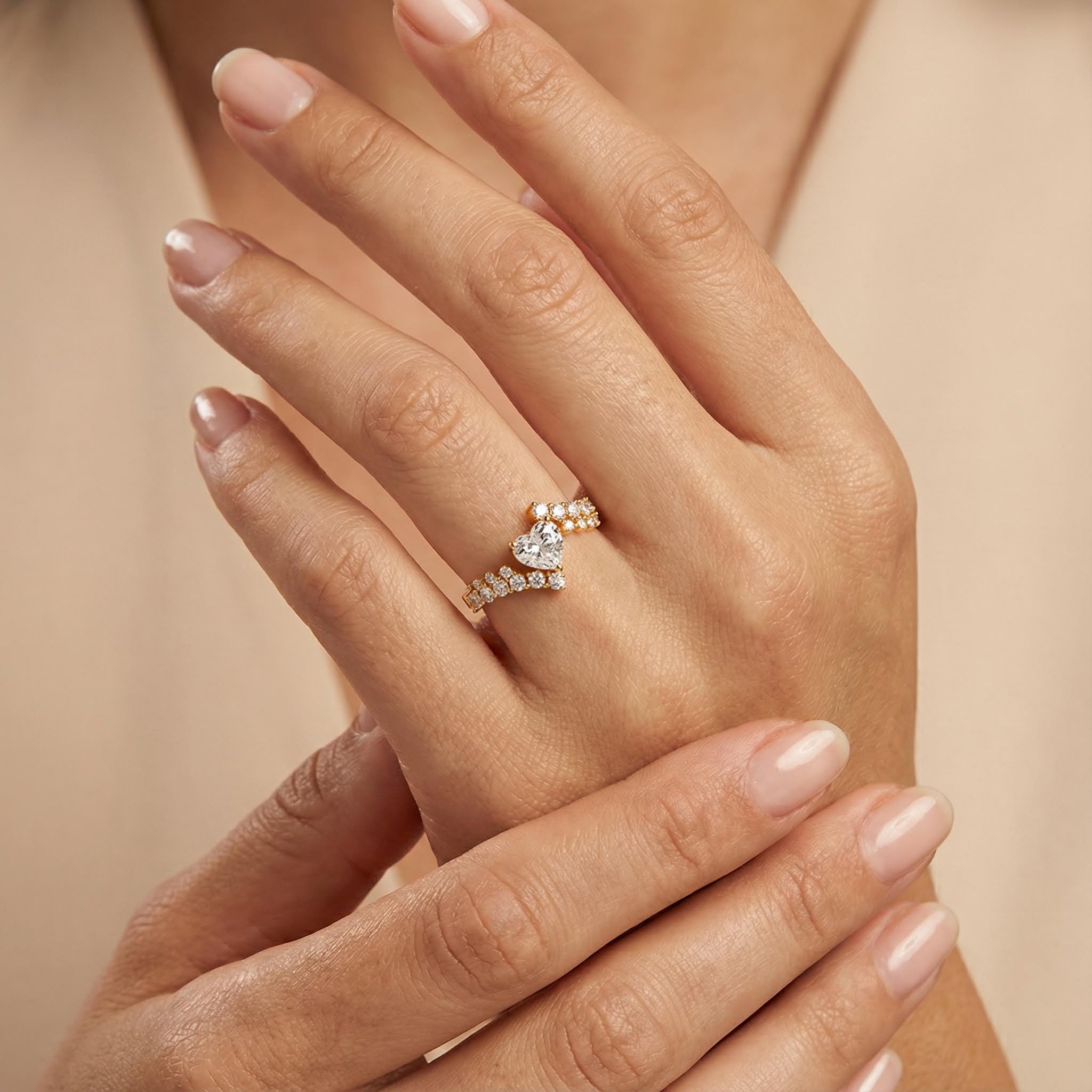 Heart Cut Vvs Moissanite Twisted Engagement Ring With Iced Out Shine - Image 8