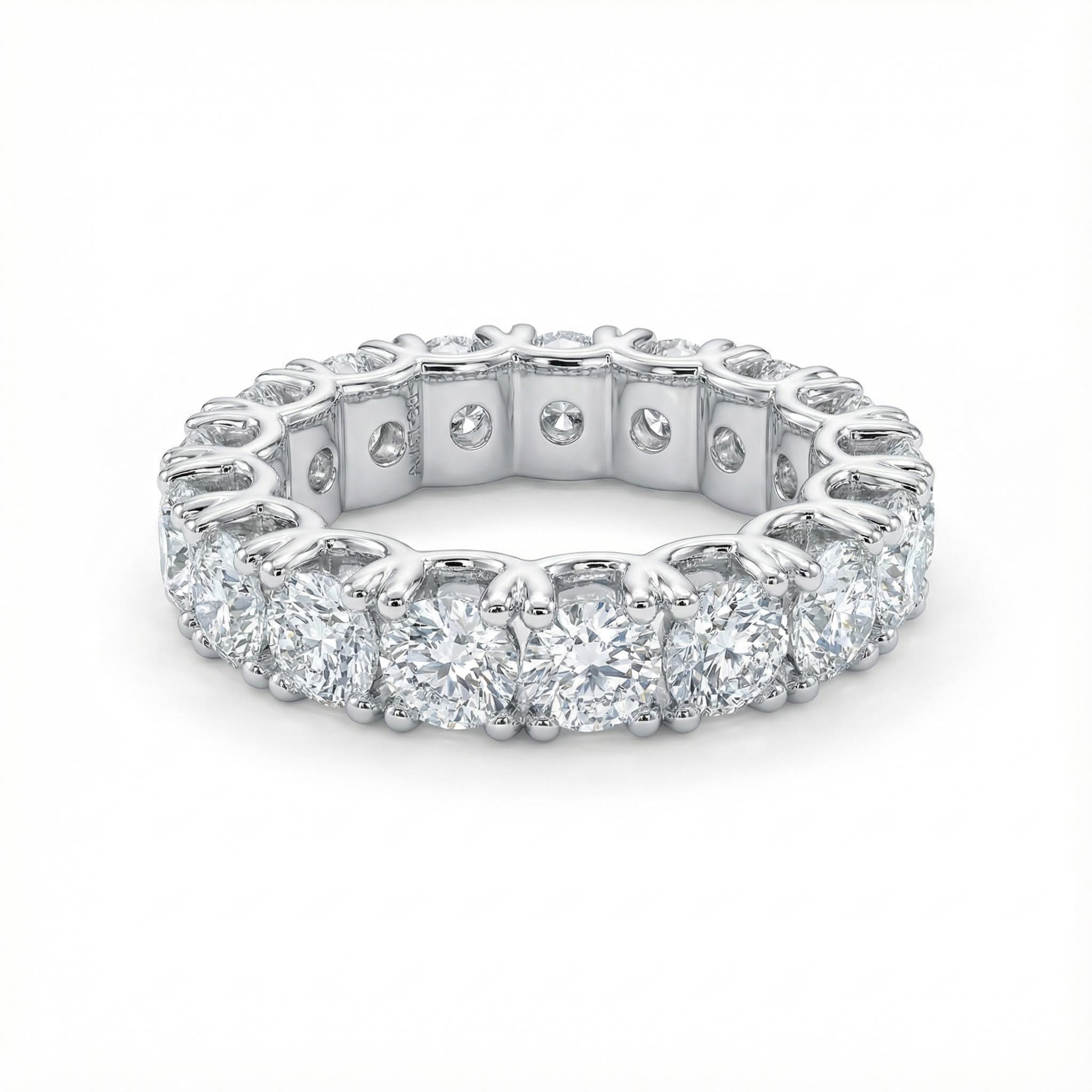 2.1ct. Tw. Round Cut Vvs Moissanite Eternity Wedding Band Iced Out - Image 4