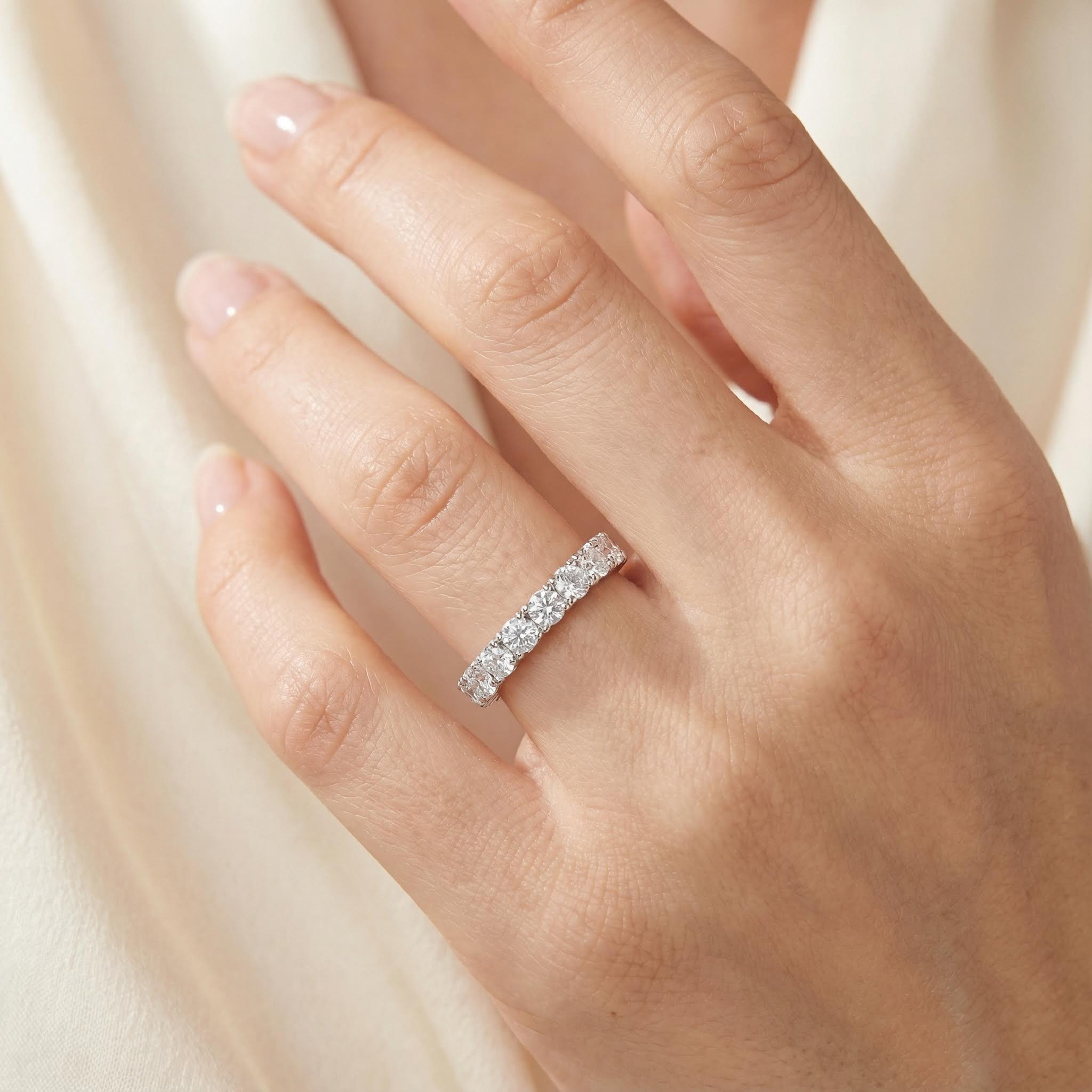 2.1ct. Tw. Round Cut Vvs Moissanite Eternity Wedding Band Iced Out - Image 5