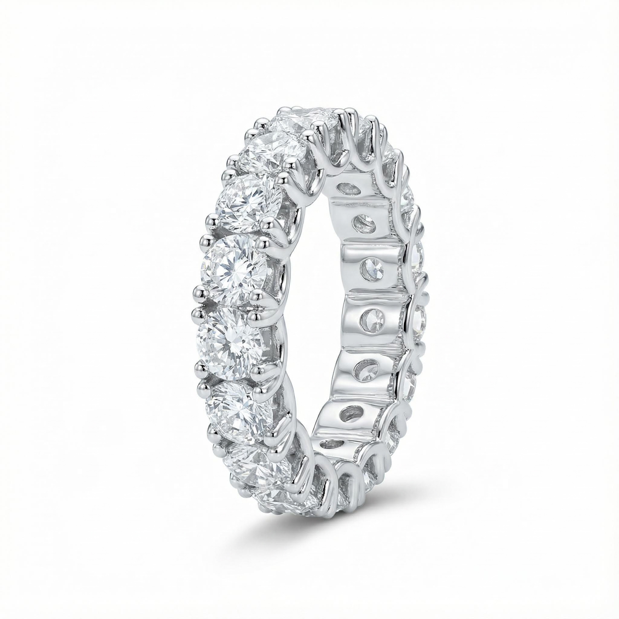 2.1ct. Tw. Round Cut Vvs Moissanite Eternity Wedding Band Iced Out