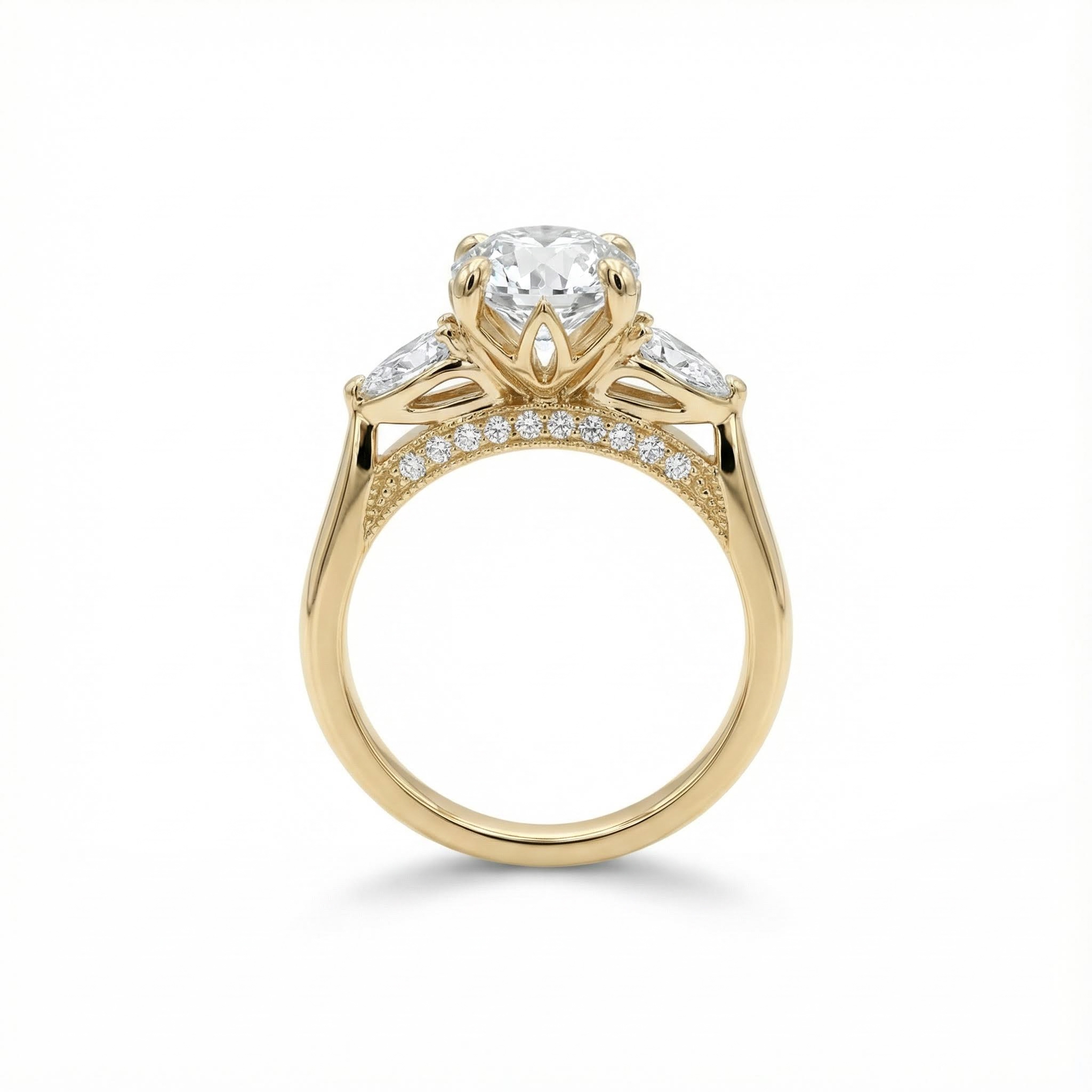 5.48 Ct. Tw. Oval Cut Vvs Moissanite Vintage Three Stone Engagement Ring - Image 3