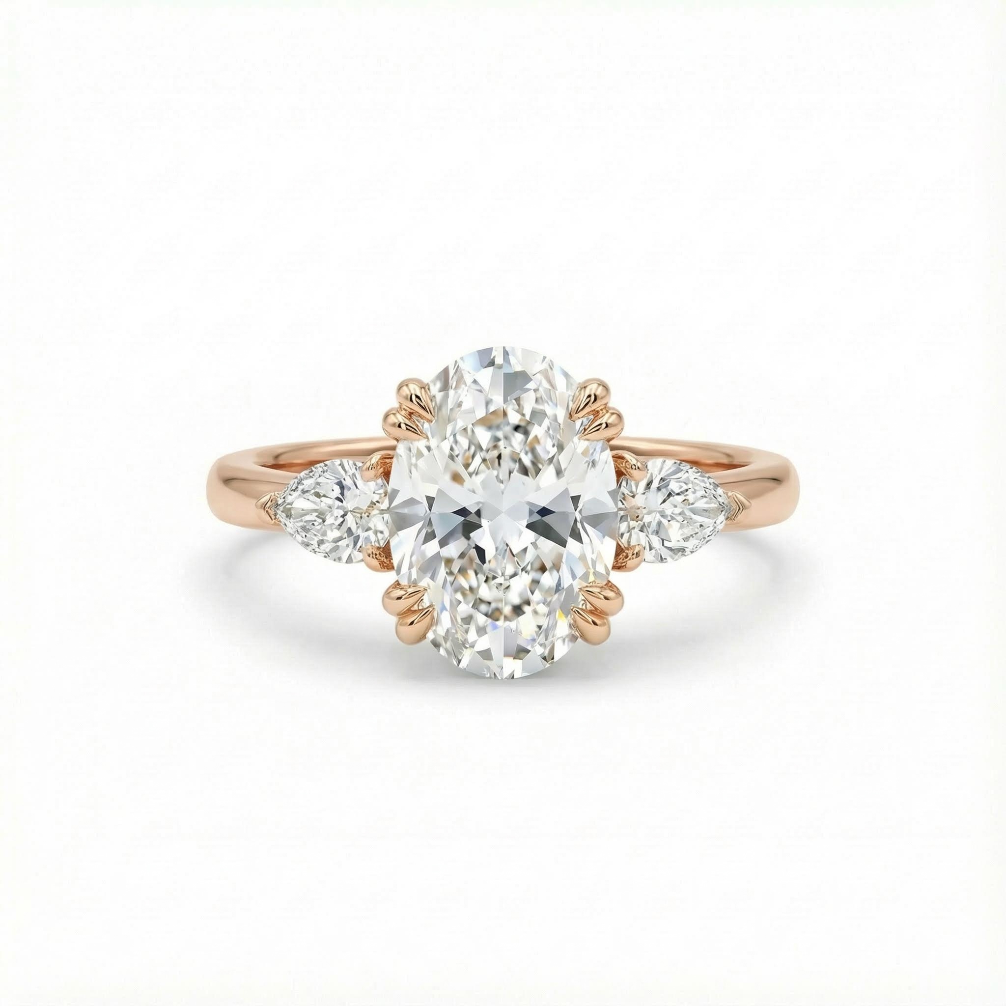 5.48 Ct. Tw. Oval Cut Vvs Moissanite Vintage Three Stone Engagement Ring - Image 5