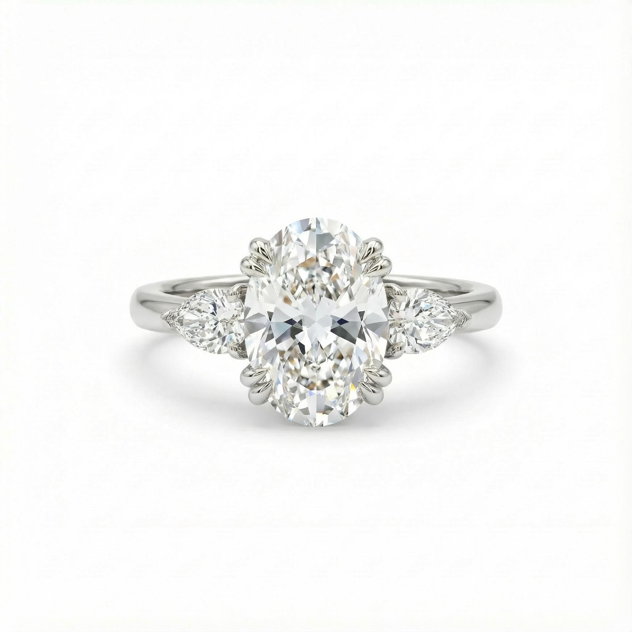 5.48 Ct. Tw. Oval Cut Vvs Moissanite Vintage Three Stone Engagement Ring - Image 6