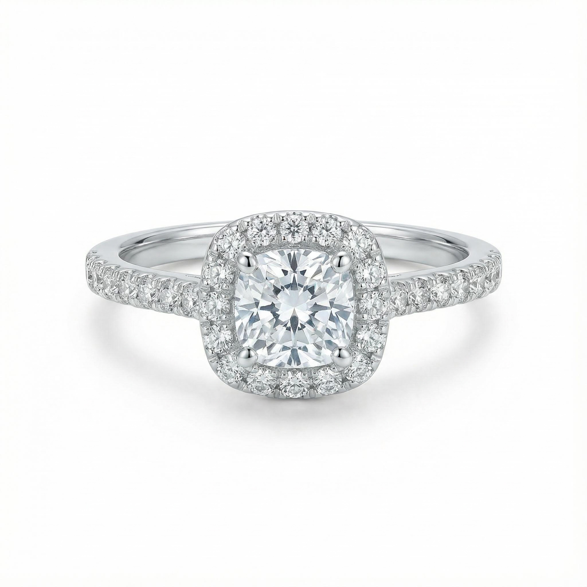2.86ct. Tw. Personalized Initial Letter Cushion Cut Vvs Moissanite - Image 3