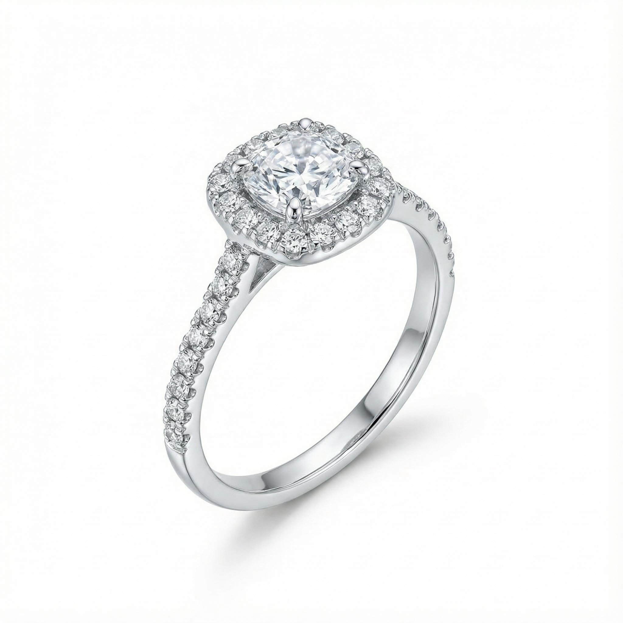 2.86ct. Tw. Personalized Initial Letter Cushion Cut Vvs Moissanite - Image 4