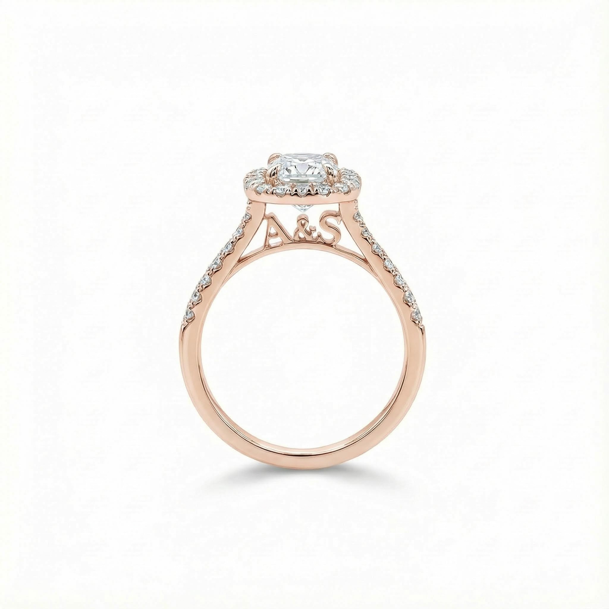 2.86ct. Tw. Personalized Initial Letter Cushion Cut Vvs Moissanite - Image 6