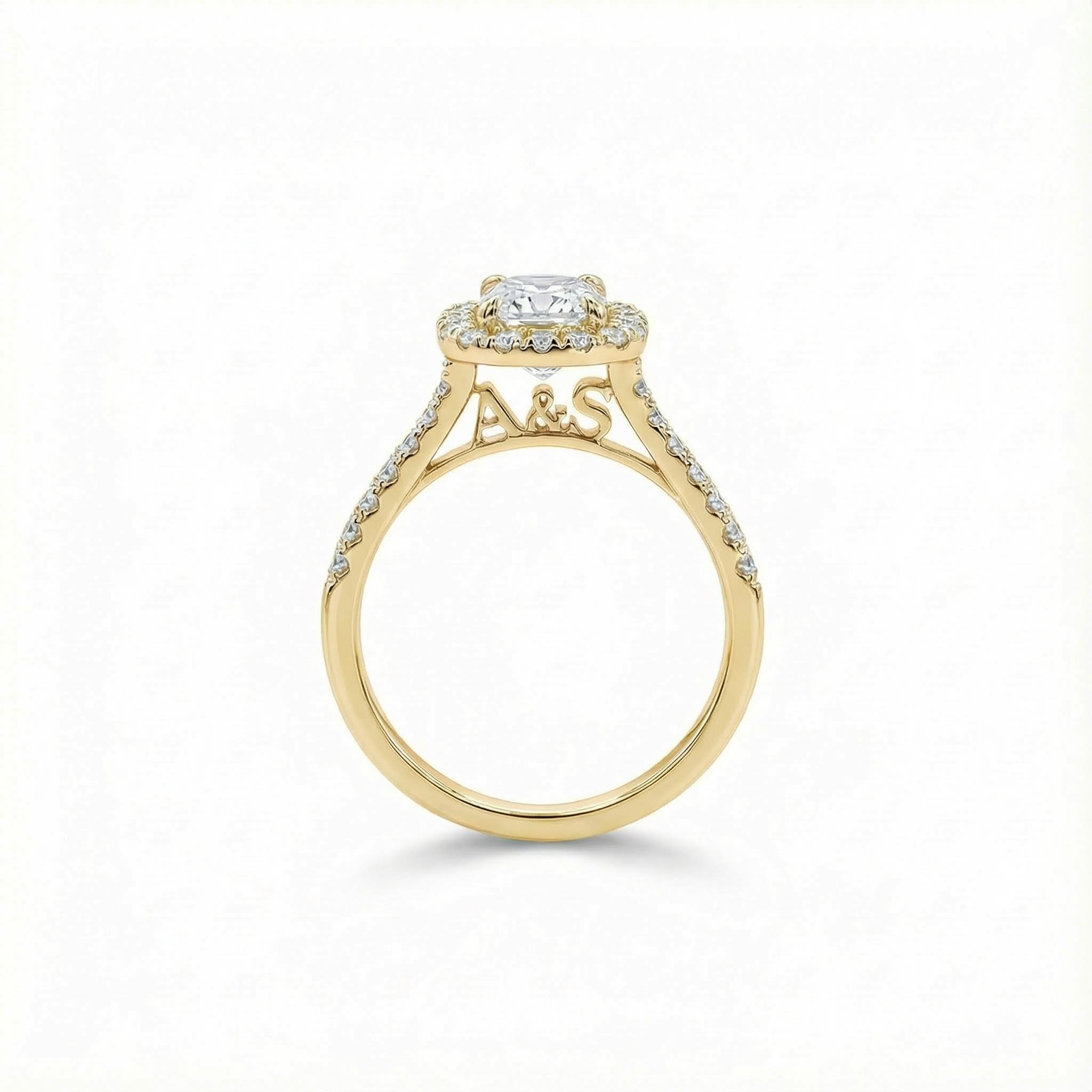 2.86ct. Tw. Personalized Initial Letter Cushion Cut Vvs Moissanite - Image 7