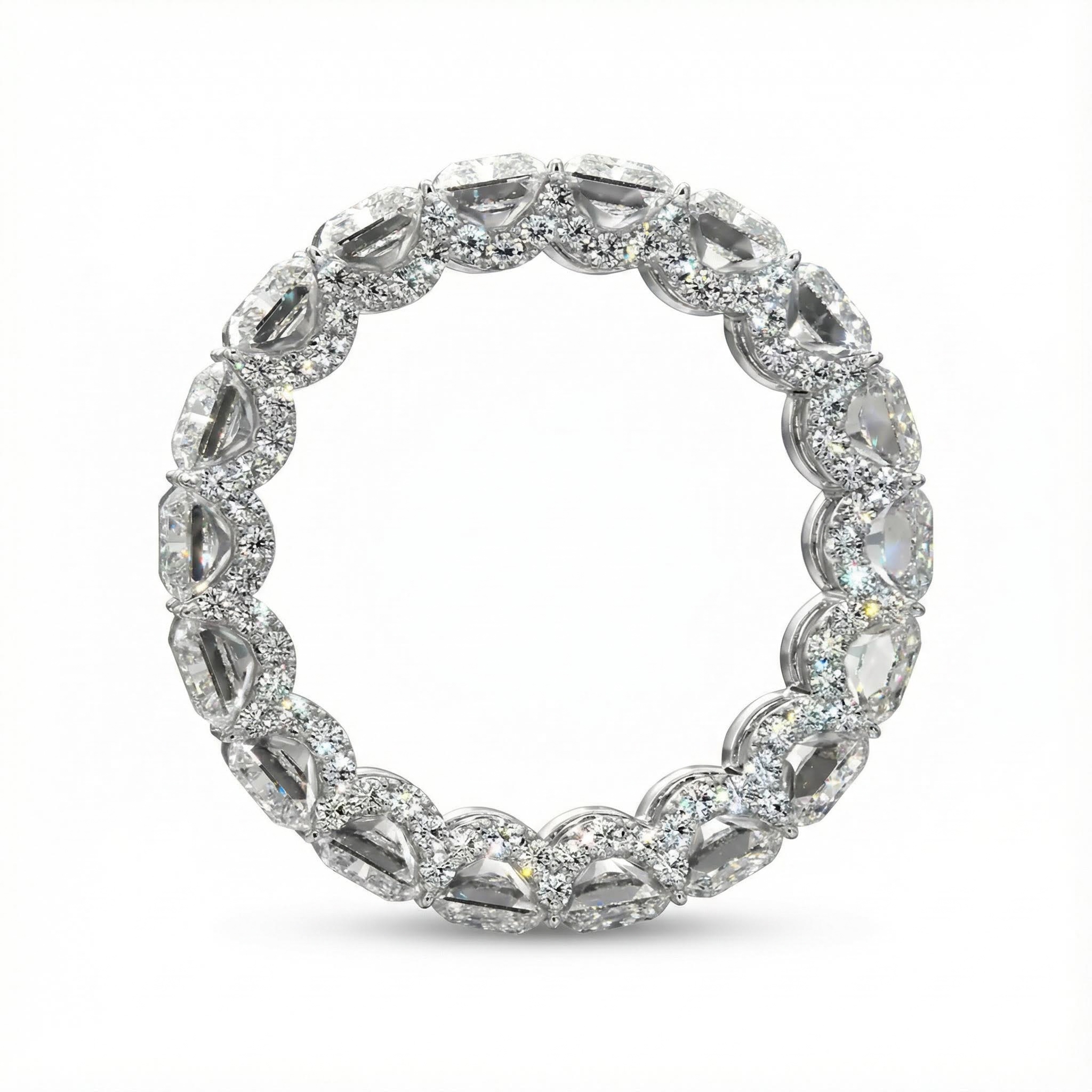 Radiant Cut Vvs Moissanite Pave Eternity Wedding Band Iced Out - Image 4
