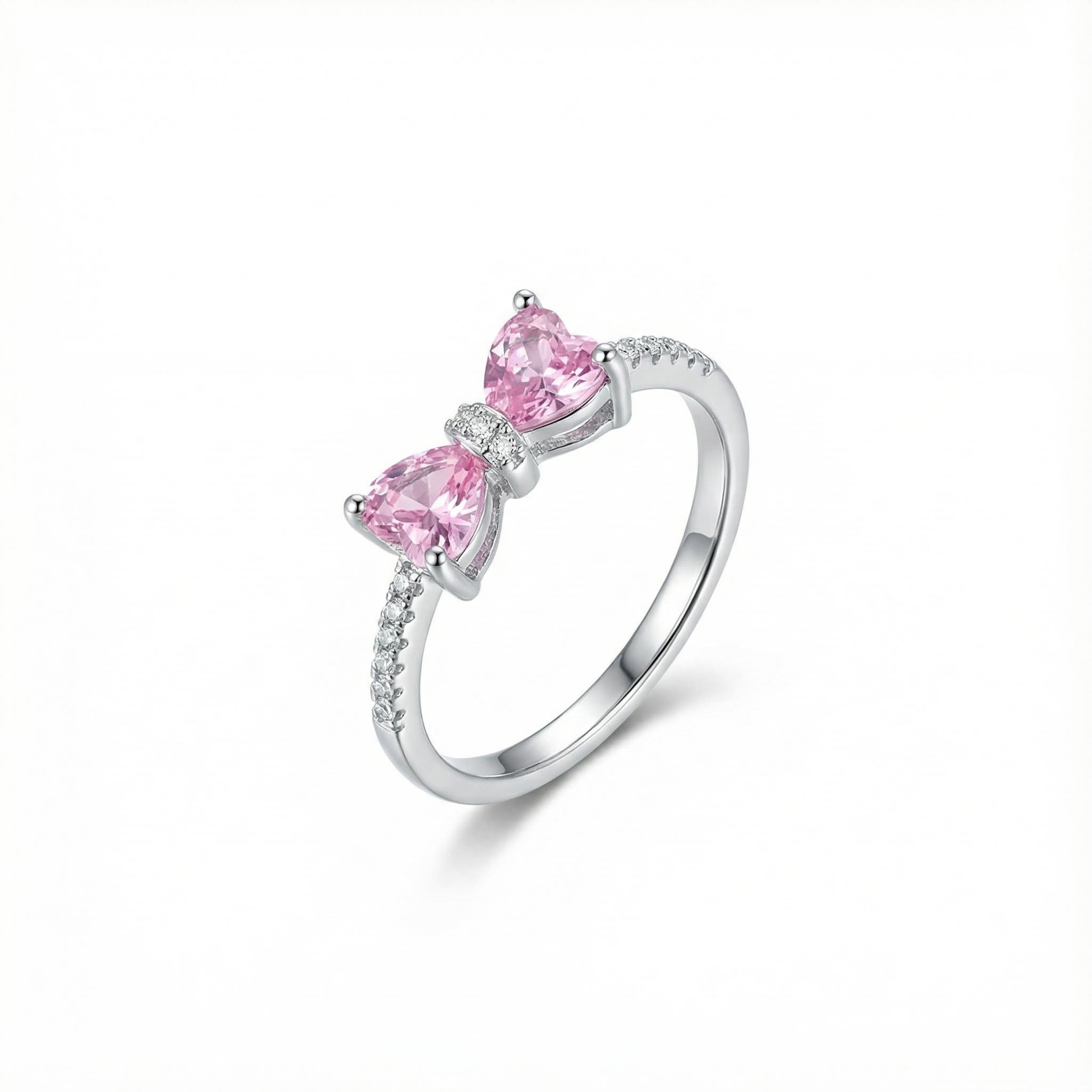 1.44ct. Tw. S925 Silver Pink Bow Engagement Ring With Street Luxury Shine - Image 3