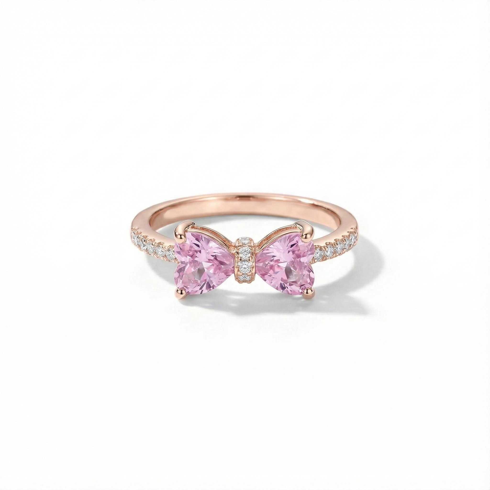1.44ct. Tw. S925 Silver Pink Bow Engagement Ring With Street Luxury Shine - Image 5