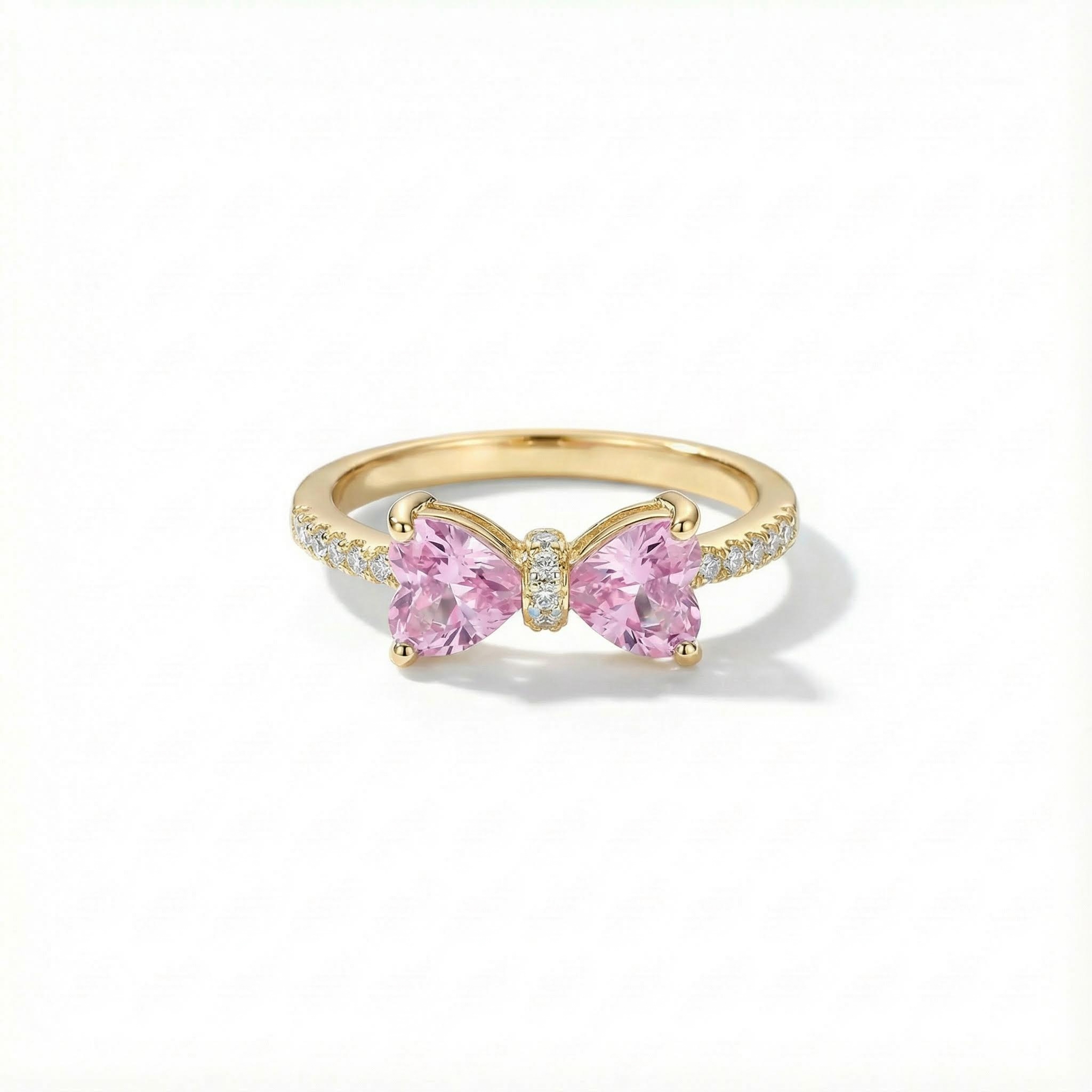 1.44ct. Tw. S925 Silver Pink Bow Engagement Ring With Street Luxury Shine - Image 6