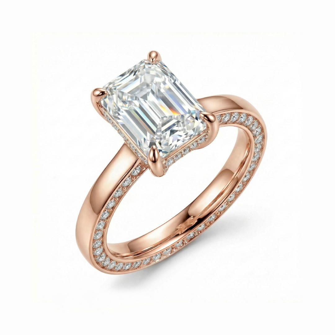 10.96ct. Tw. Halo-set Emerald Cut Vvs Moissanite S925 Silver Engagement - Image 6