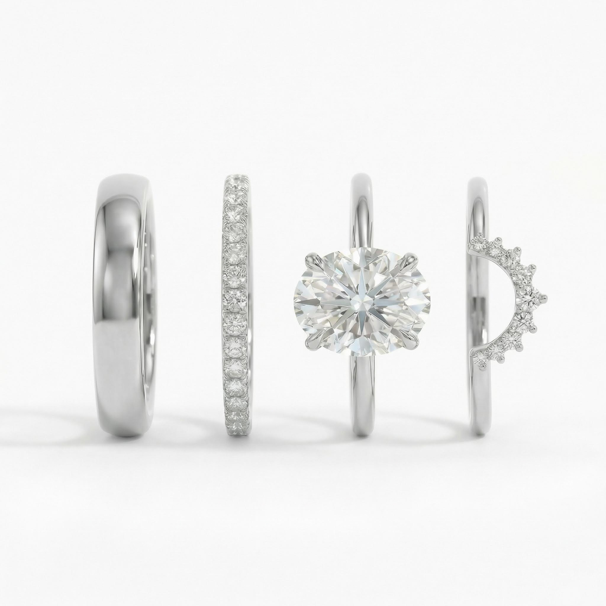 3.2ct. Tw. Stackable Oval Cut Vvs Moissanite S925 Silver Wedding Ring - Image 7