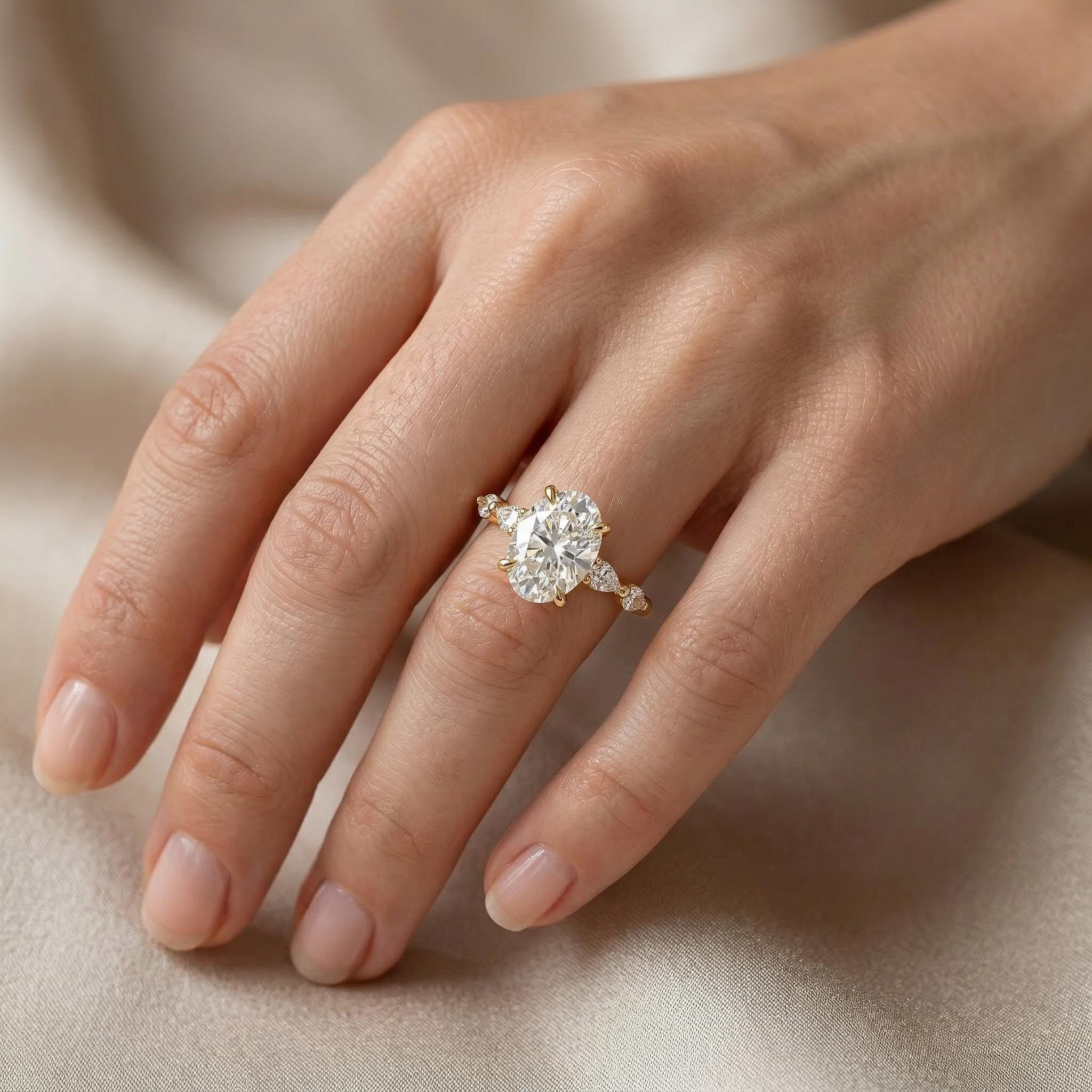 5.64ct. Tw. Dazzling Oval With Marquise Cut Vvs Moissanite S925 Silver - Image 3