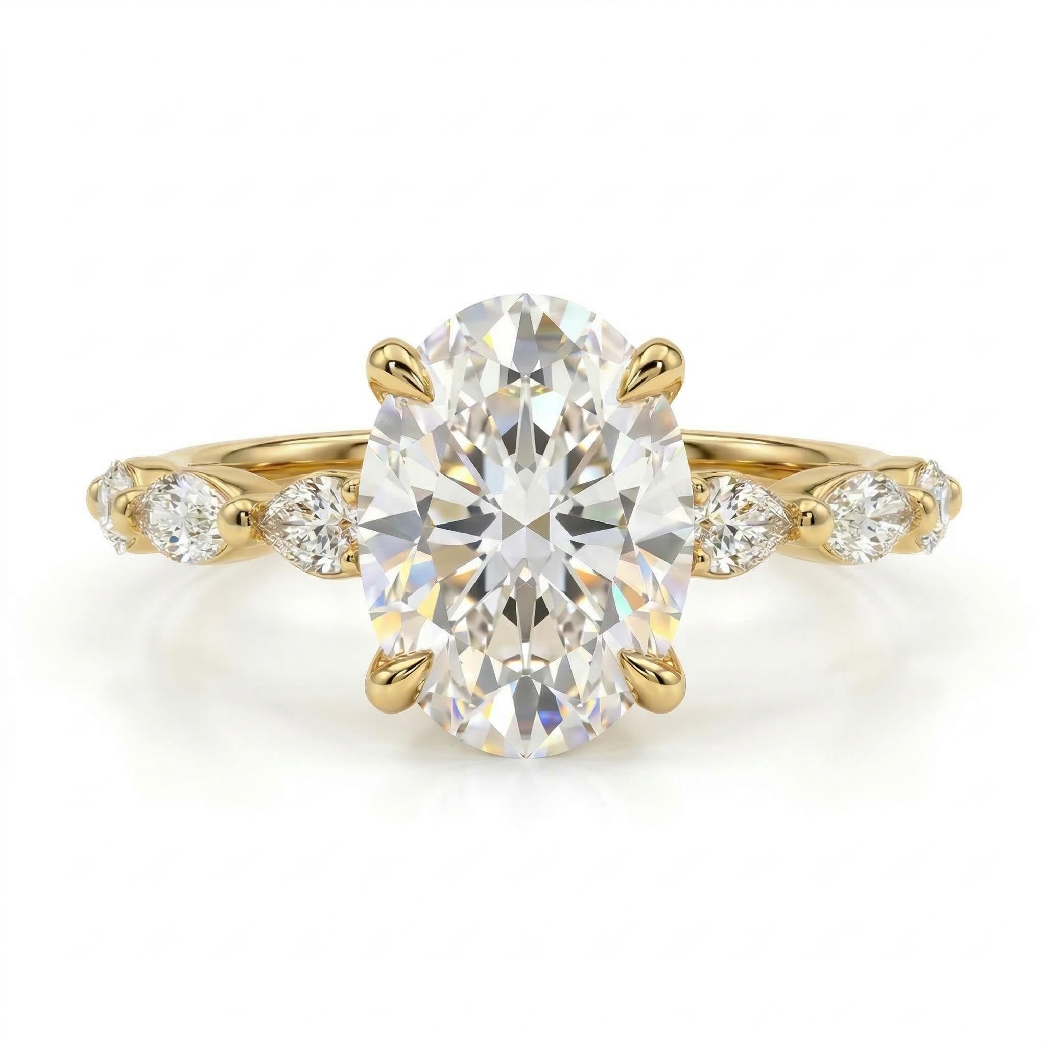 5.64ct. Tw. Dazzling Oval With Marquise Cut Vvs Moissanite S925 Silver