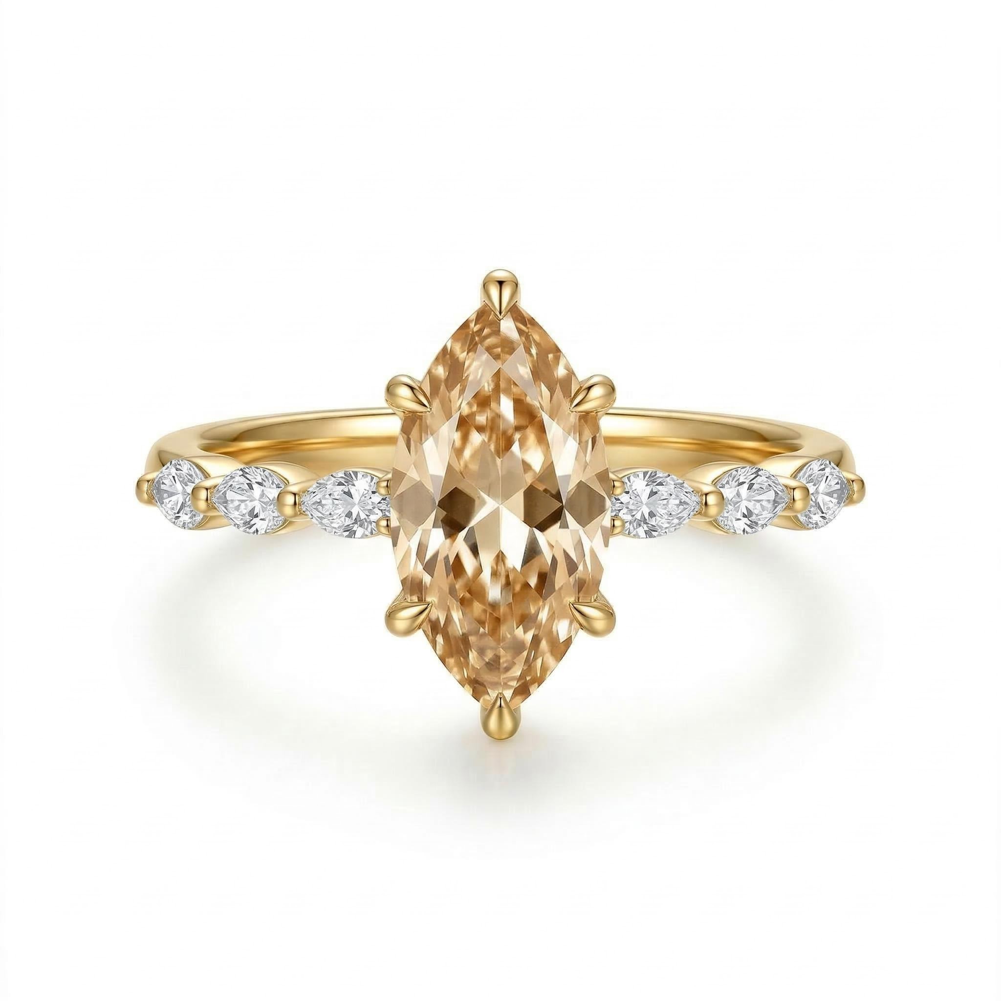 Street Luxury 3.64ct. Tw. Elegant Marquise Cut S925 Silver Engagement Ring - Image 4