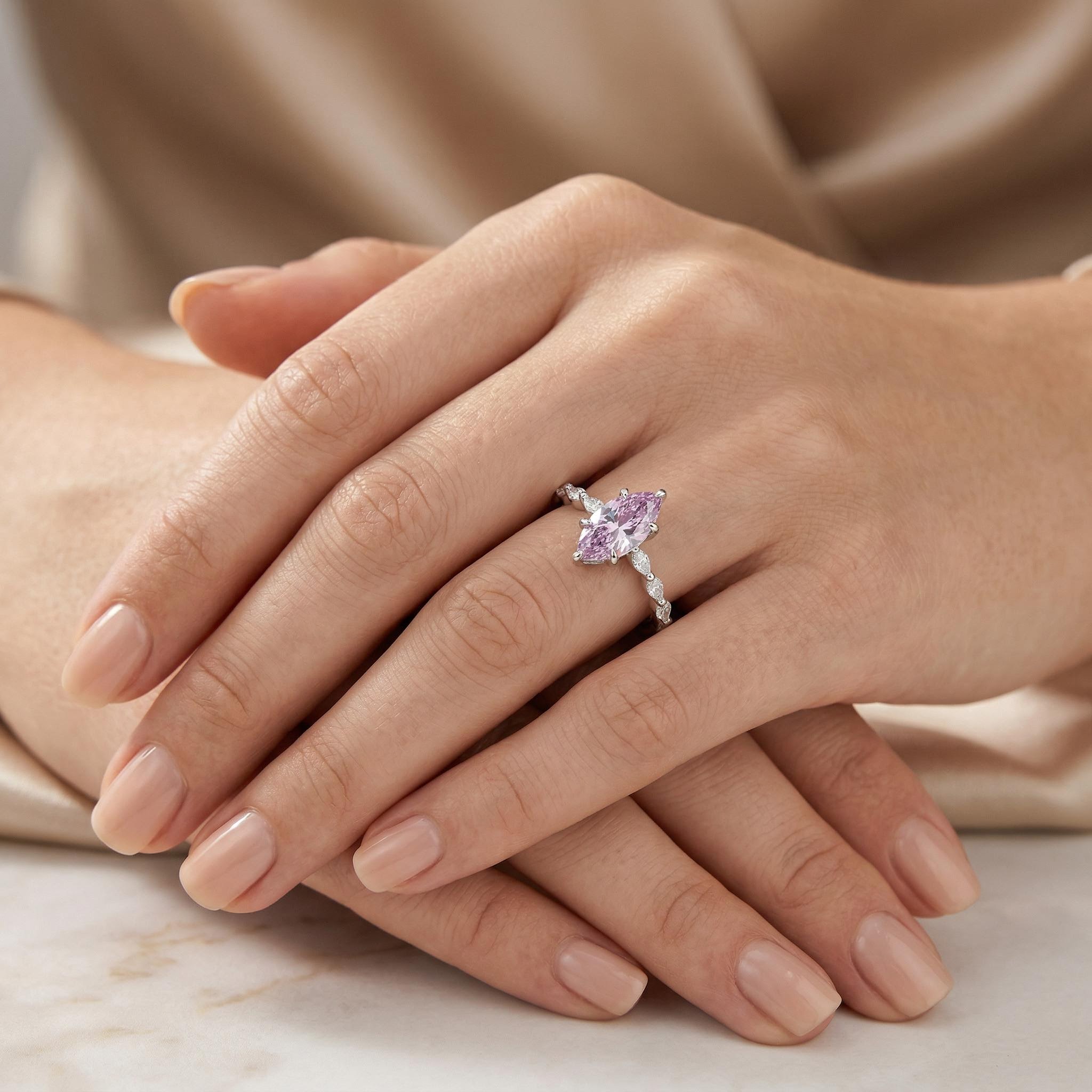 Street Luxury 3.64ct. Tw. Elegant Marquise Cut S925 Silver Engagement Ring - Image 10