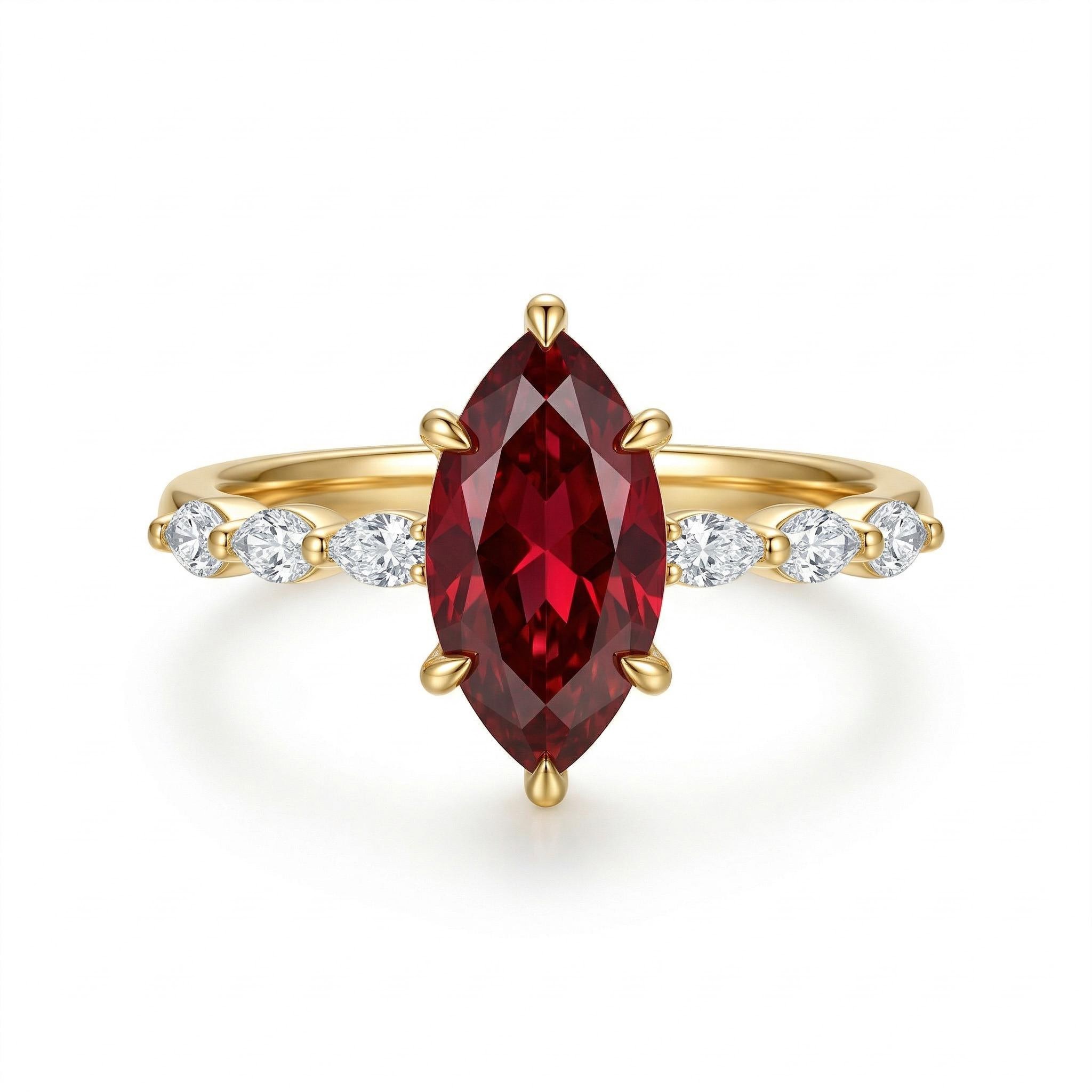 Street Luxury 3.64ct. Tw. Elegant Marquise Cut S925 Silver Engagement Ring