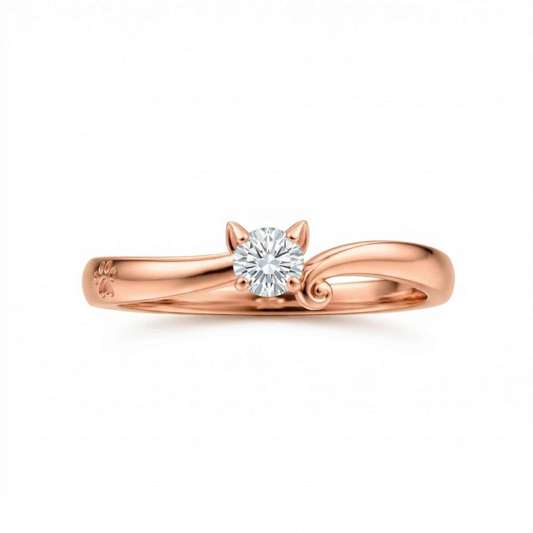 0.5ct. Tw. Cat-themed Round Cut Vvs Moissanite S925 Silver Ring Iced Out - Image 6