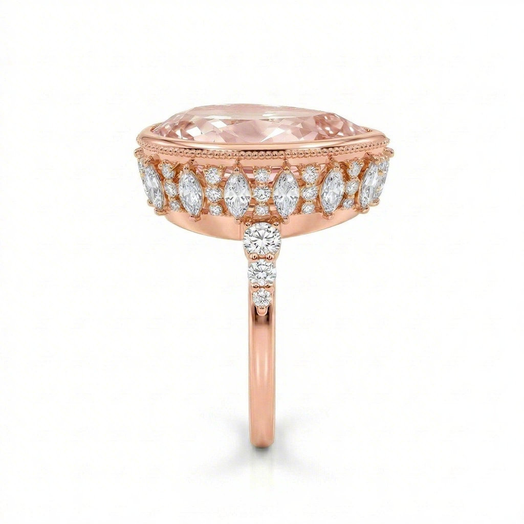 4.5 Ct.tw Elegant Pink Pear Cut Hidden Marquise Cut Halo S925 Silver - Image 5