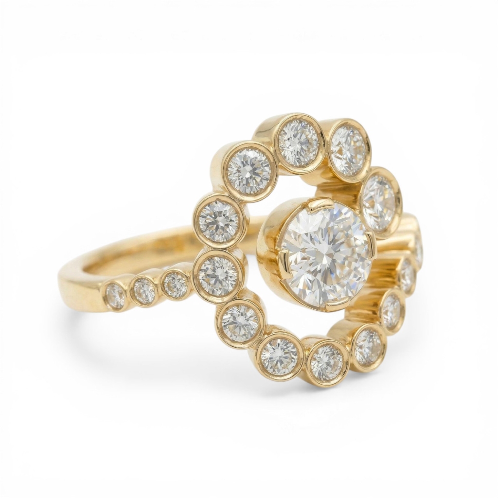 2.2 Ct.tw Halo Round Cut S925 Silver Engagement Ring Moissanite - Image 3